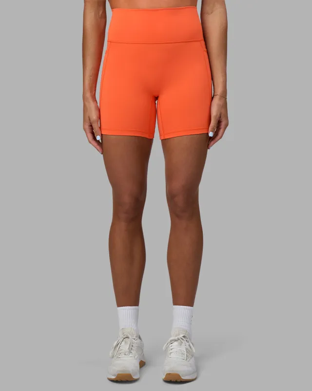 Fusion Ultra High-Rise 6" Short Pockets - Ultra Orange sold by LSKD