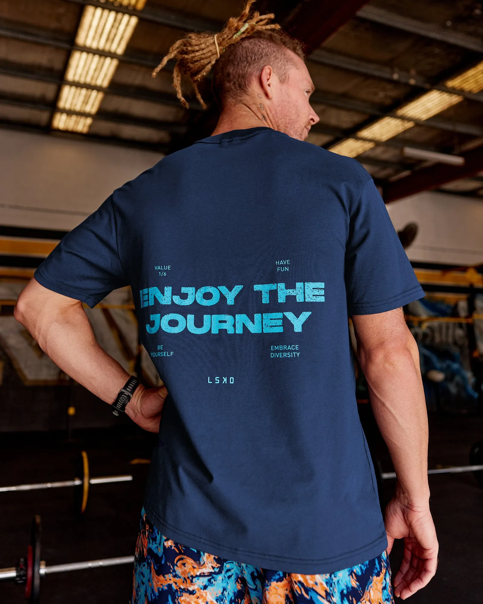 Enjoy the Journey Value Series FLXCotton Tee Oversize - Future Navy-Blue Atoll sold by LSKD product image thumbnail 2