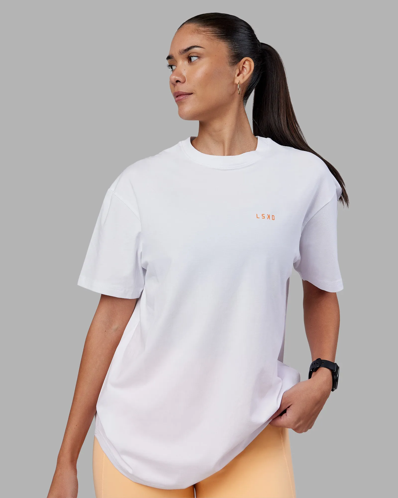 Enjoy the Journey Value Series FLXCotton Tee Oversize - White-Vibrant Orange sold by LSKD product image thumbnail 3