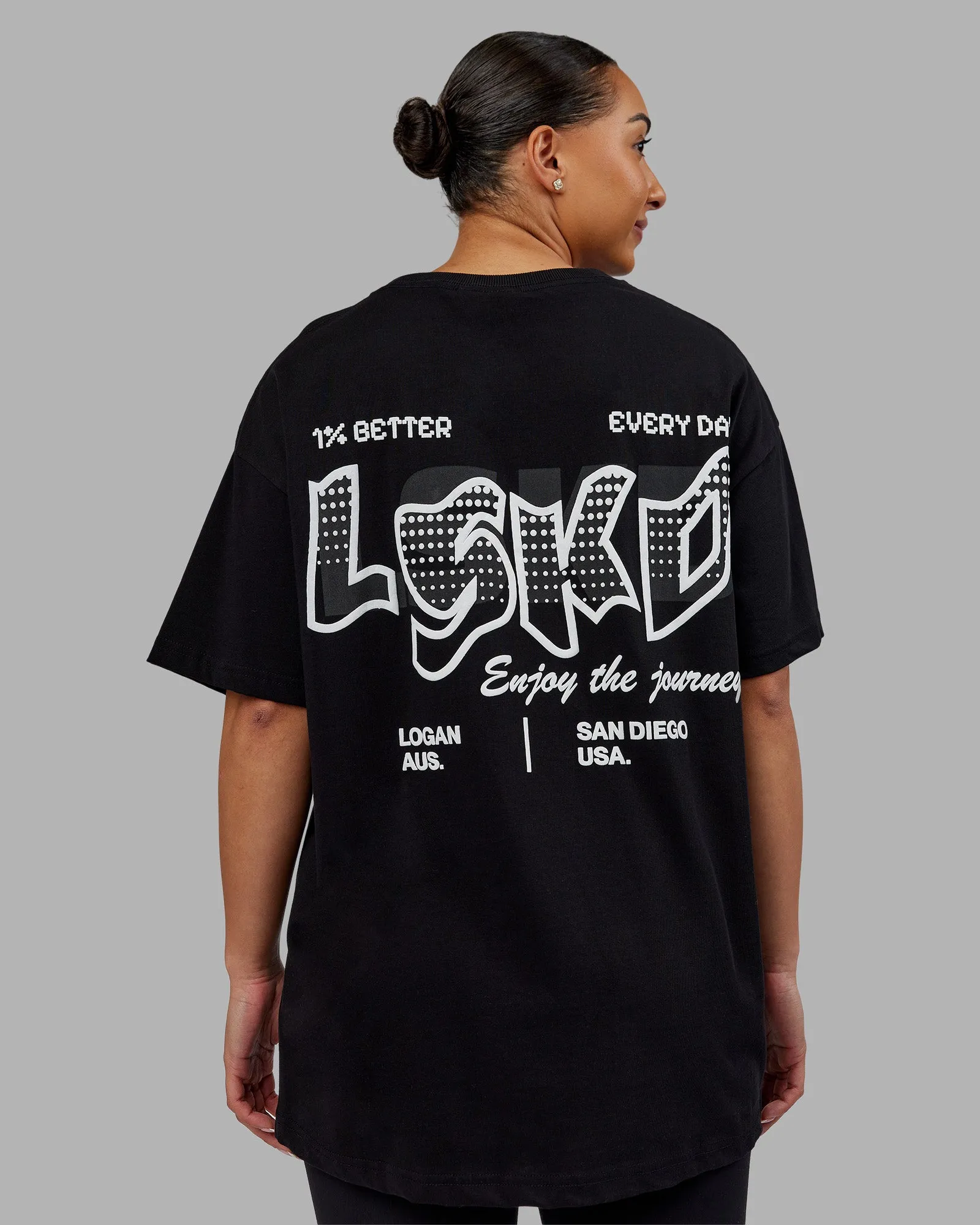 Time's Up Heavyweight Oversized Tee - Black-White sold by LSKD product image thumbnail 4