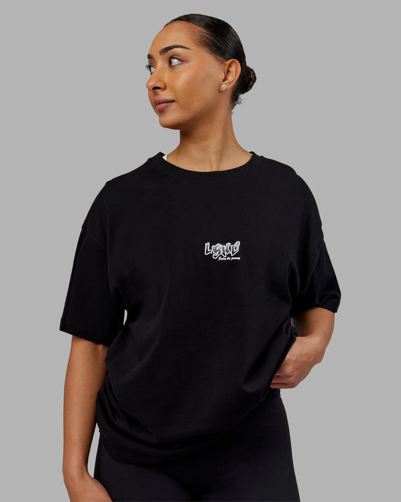 Time's Up Heavyweight Oversized Tee - Black-White sold by LSKD product image thumbnail 3