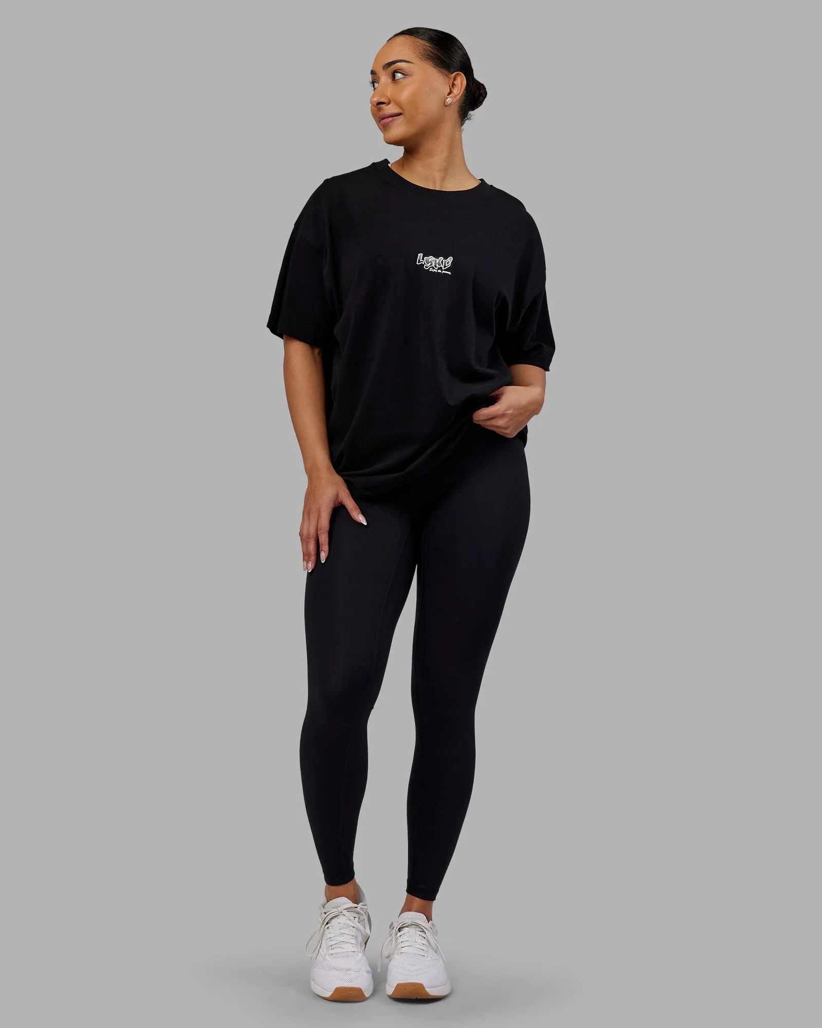 Time's Up Heavyweight Oversized Tee - Black-White sold by LSKD product image thumbnail 5