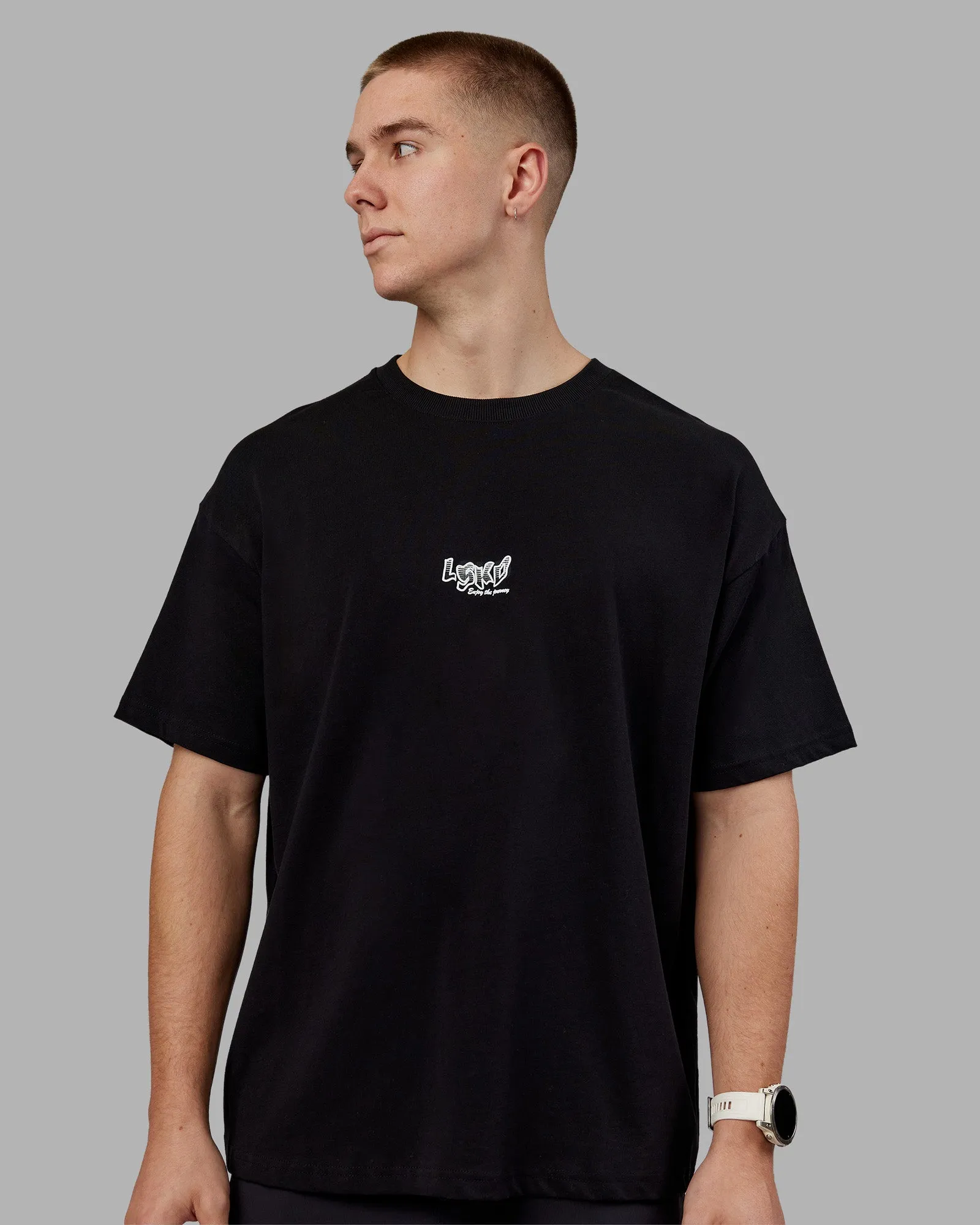 Time's Up Heavyweight Oversized Tee - Black-White sold by LSKD product image thumbnail 2