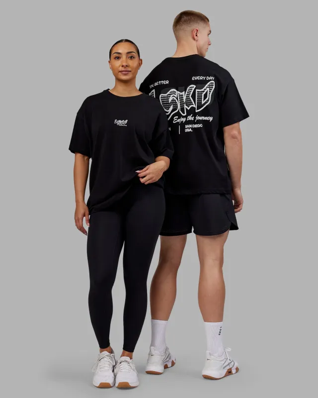 Time's Up Heavyweight Oversized Tee - Black-White sold by LSKD