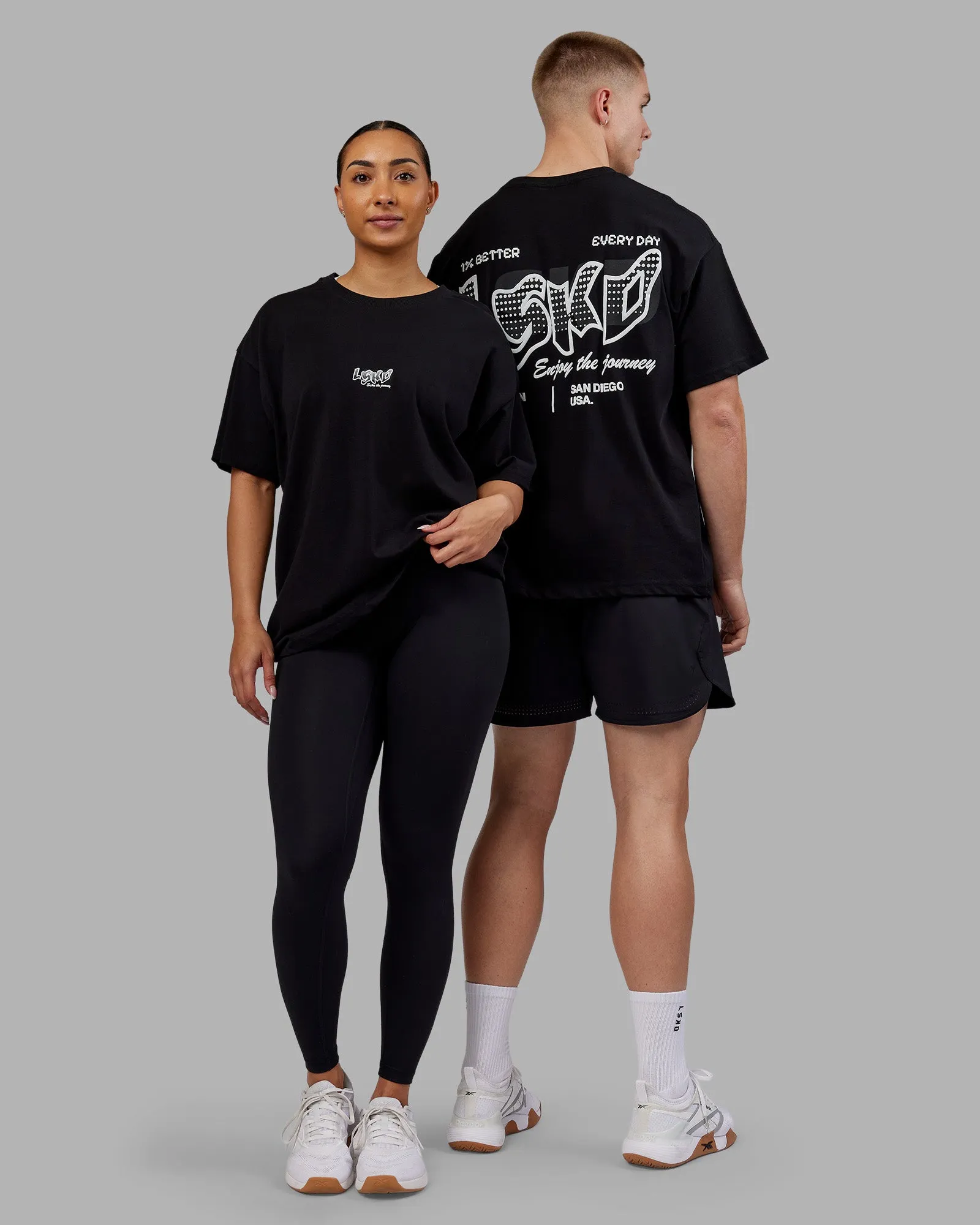 Time's Up Heavyweight Oversized Tee - Black-White sold by LSKD