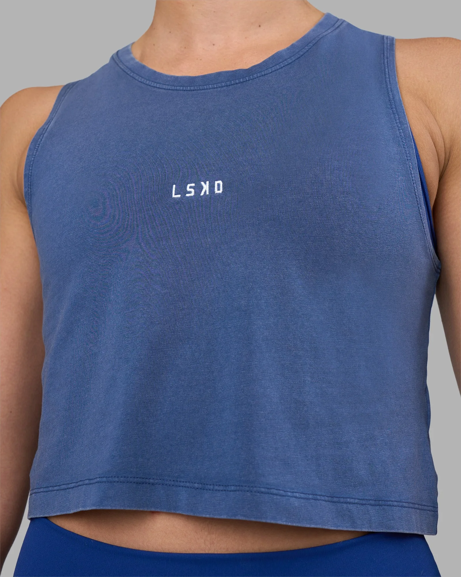 Go-To FLXCotton Tank - Midnight Blue Washed-White sold by LSKD product image thumbnail 5