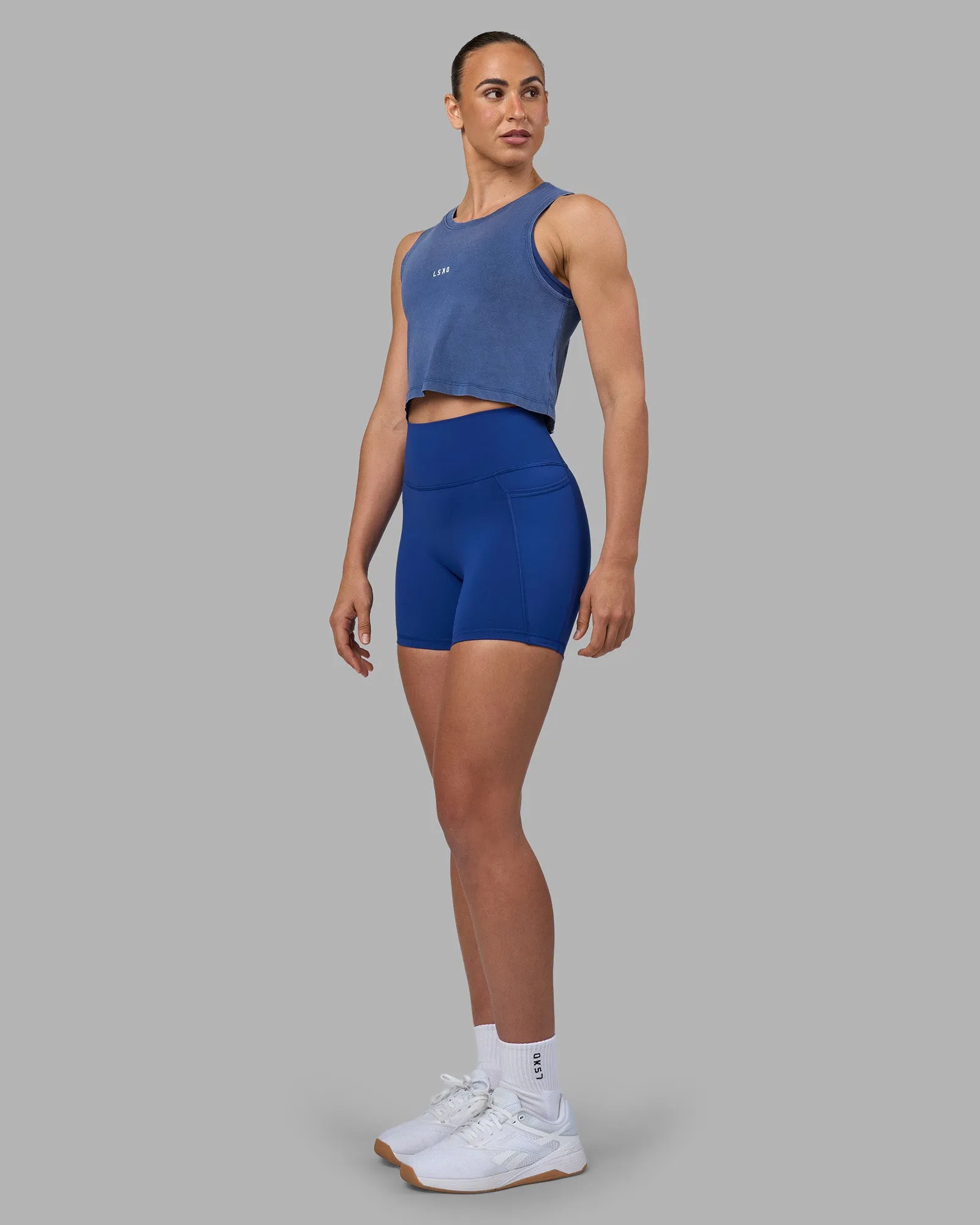 Go-To FLXCotton Tank - Midnight Blue Washed-White sold by LSKD product image thumbnail 4