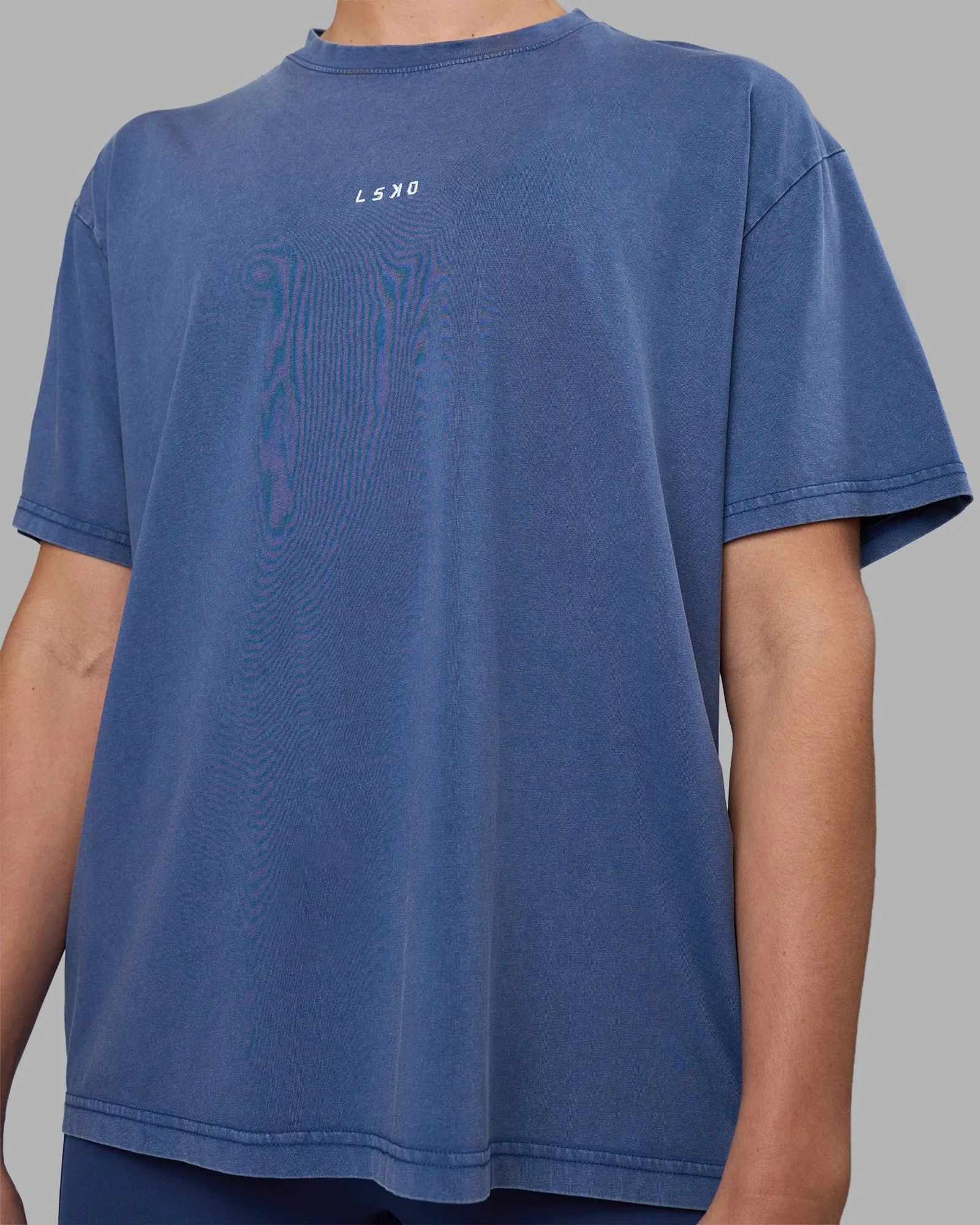 Go-To FLXCotton Oversized Tee - Midnight Blue Washed-White sold by LSKD product image thumbnail 5