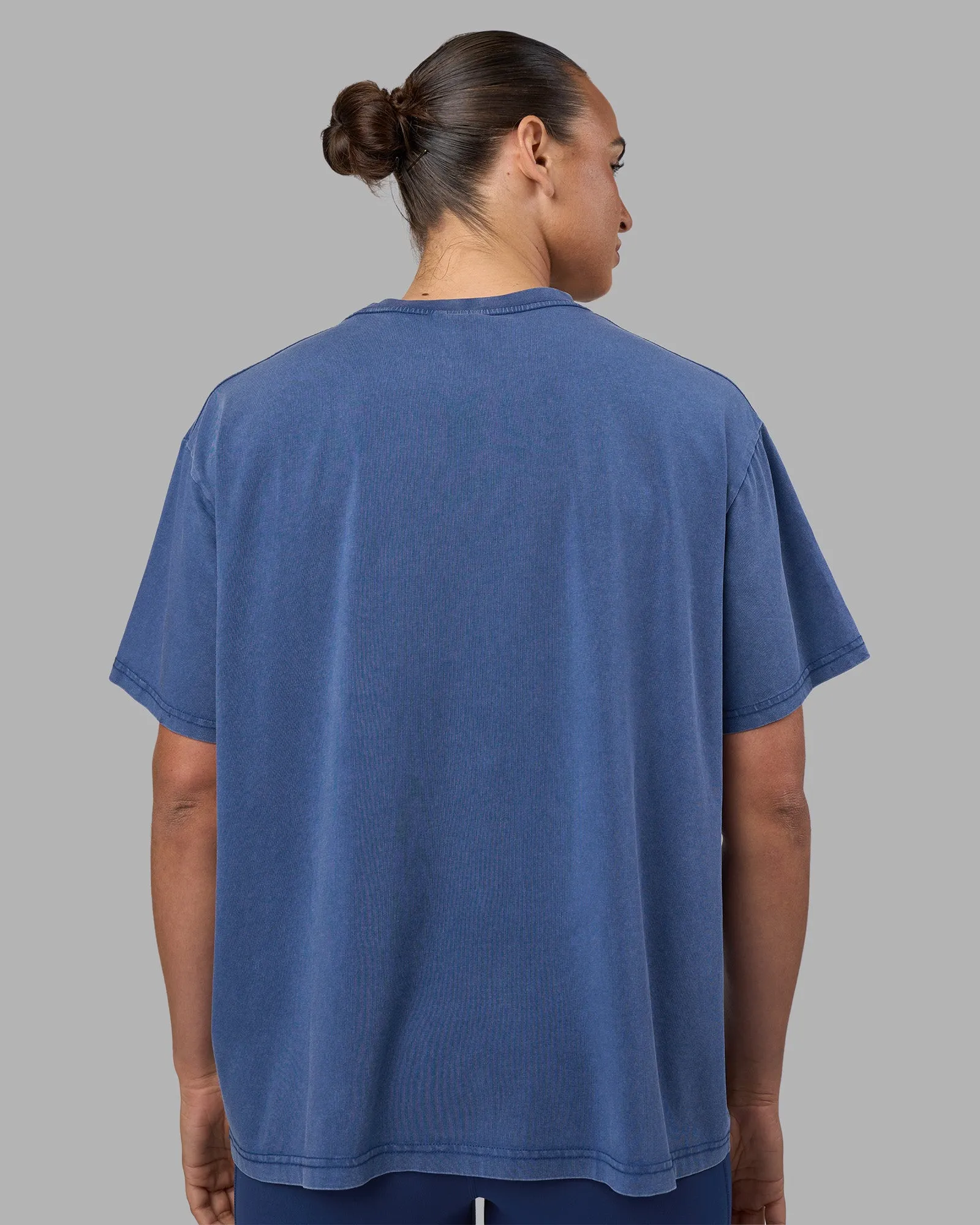 Go-To FLXCotton Oversized Tee - Midnight Blue Washed-White sold by LSKD product image thumbnail 3