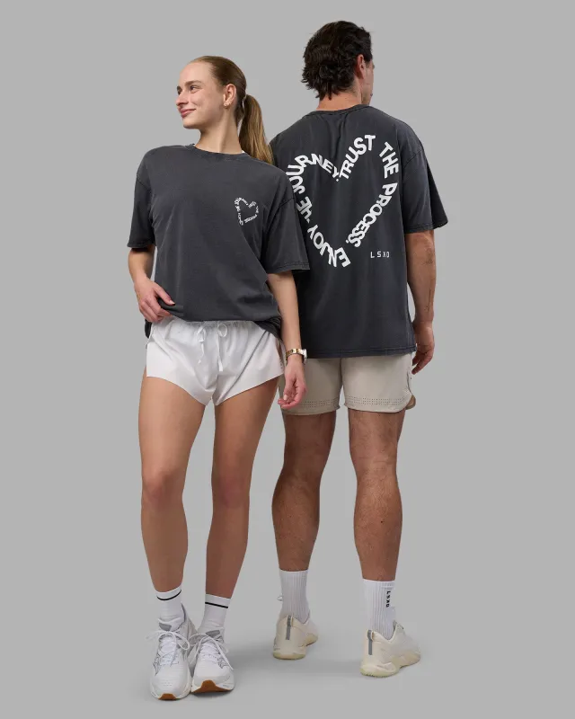 Love The Process FLXCotton Oversize Tee - Black Washed-White sold by LSKD