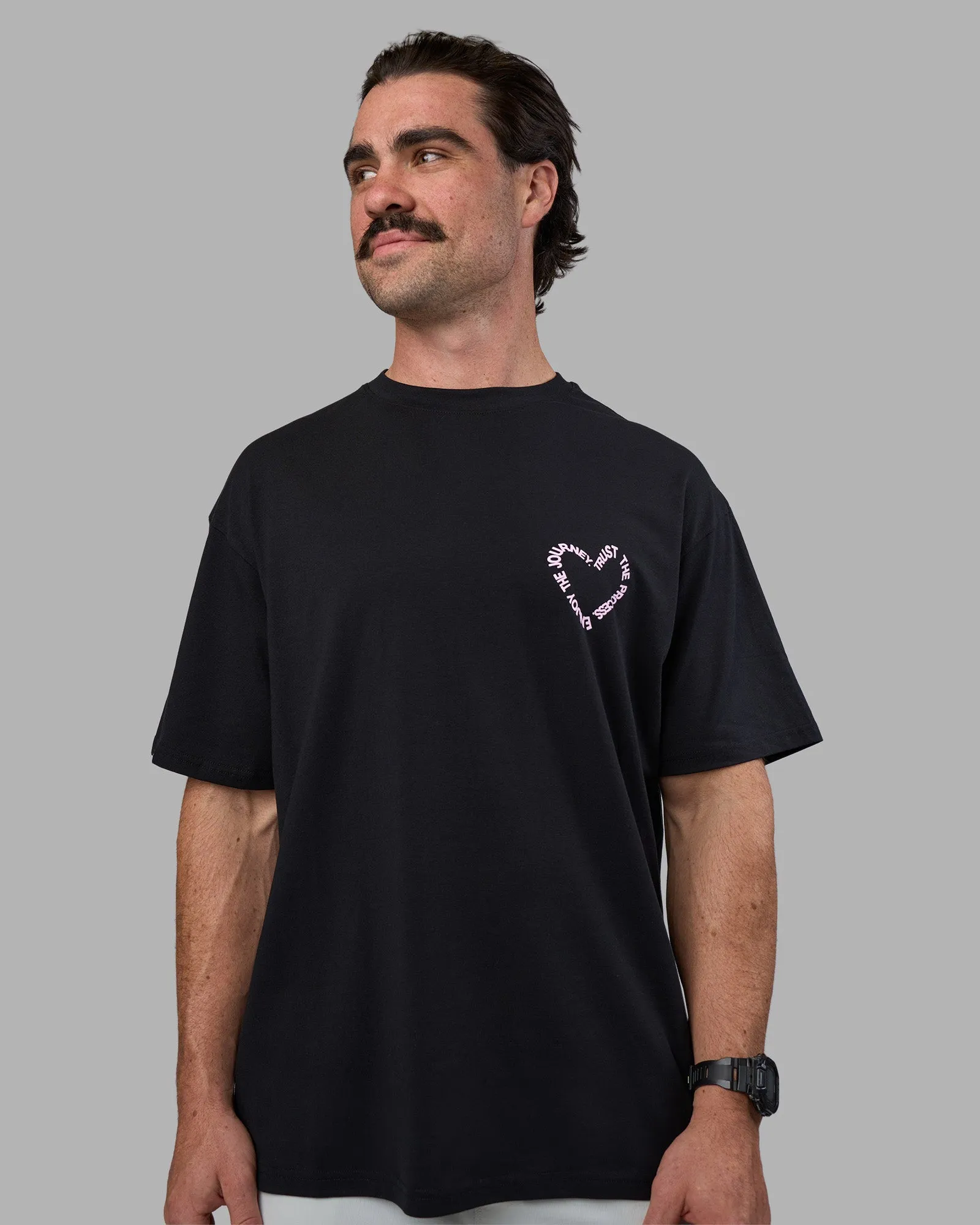 Love The Process FLXCotton Oversize Tee - Black-Bubblegum sold by LSKD product image thumbnail 3