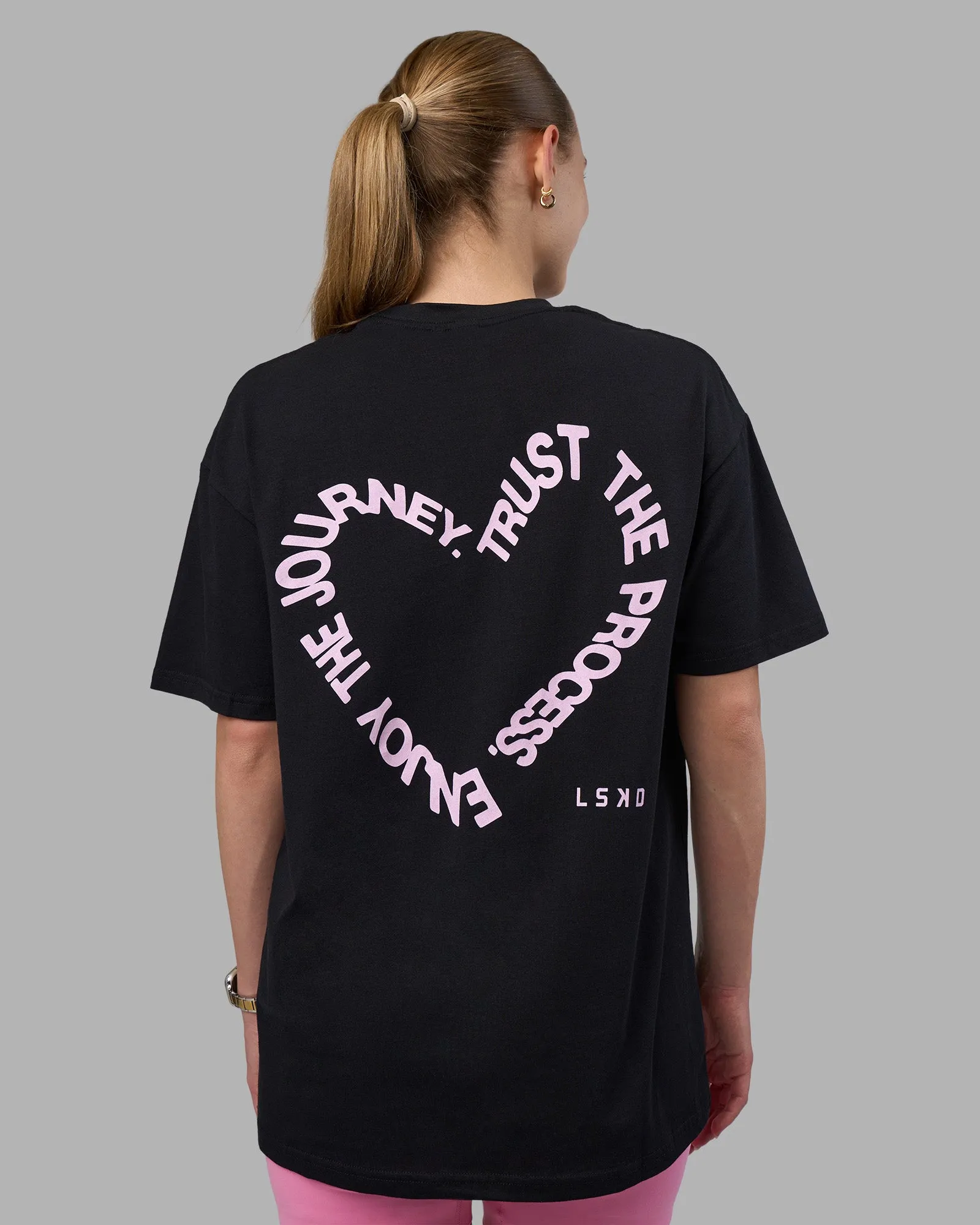 Love The Process FLXCotton Oversize Tee - Black-Bubblegum sold by LSKD product image thumbnail 2