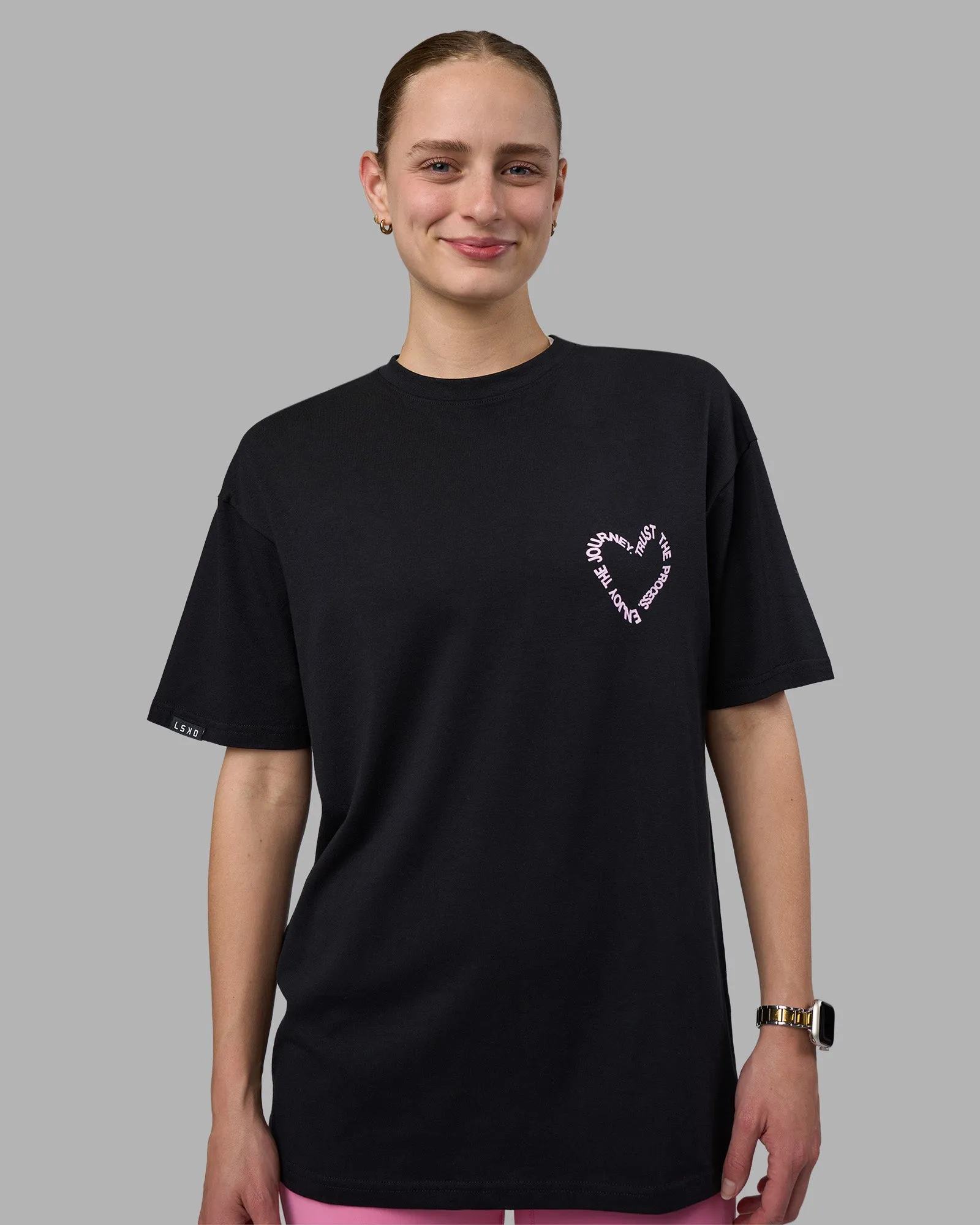 Love The Process FLXCotton Oversize Tee - Black-Bubblegum sold by LSKD product image thumbnail 4