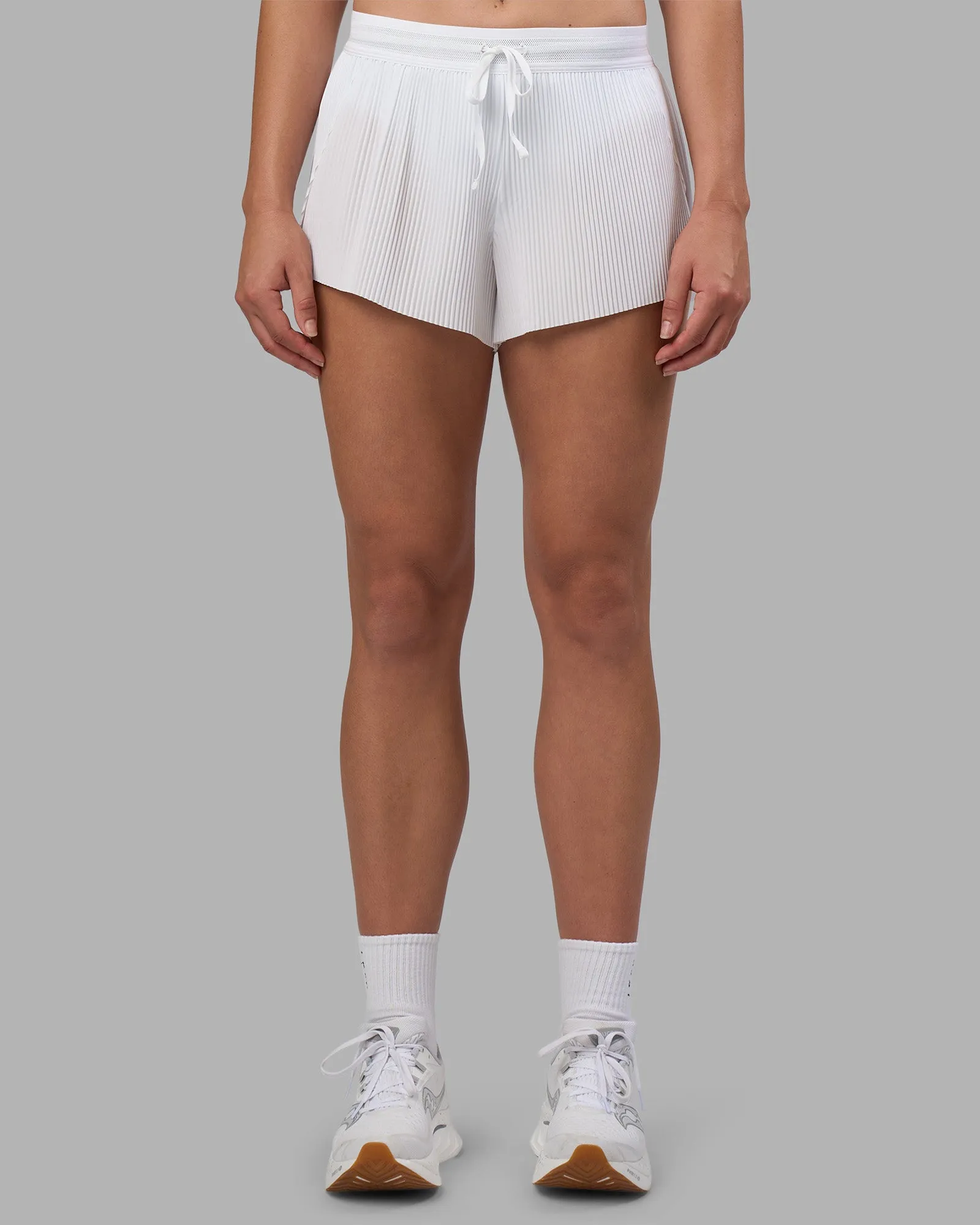 Accelerate 3" Pleated Mid-Rise Running Short - White sold by LSKD product image thumbnail 3