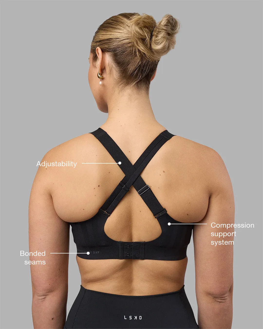 Stability High Support Sports Bra - Black sold by LSKD product image thumbnail 2