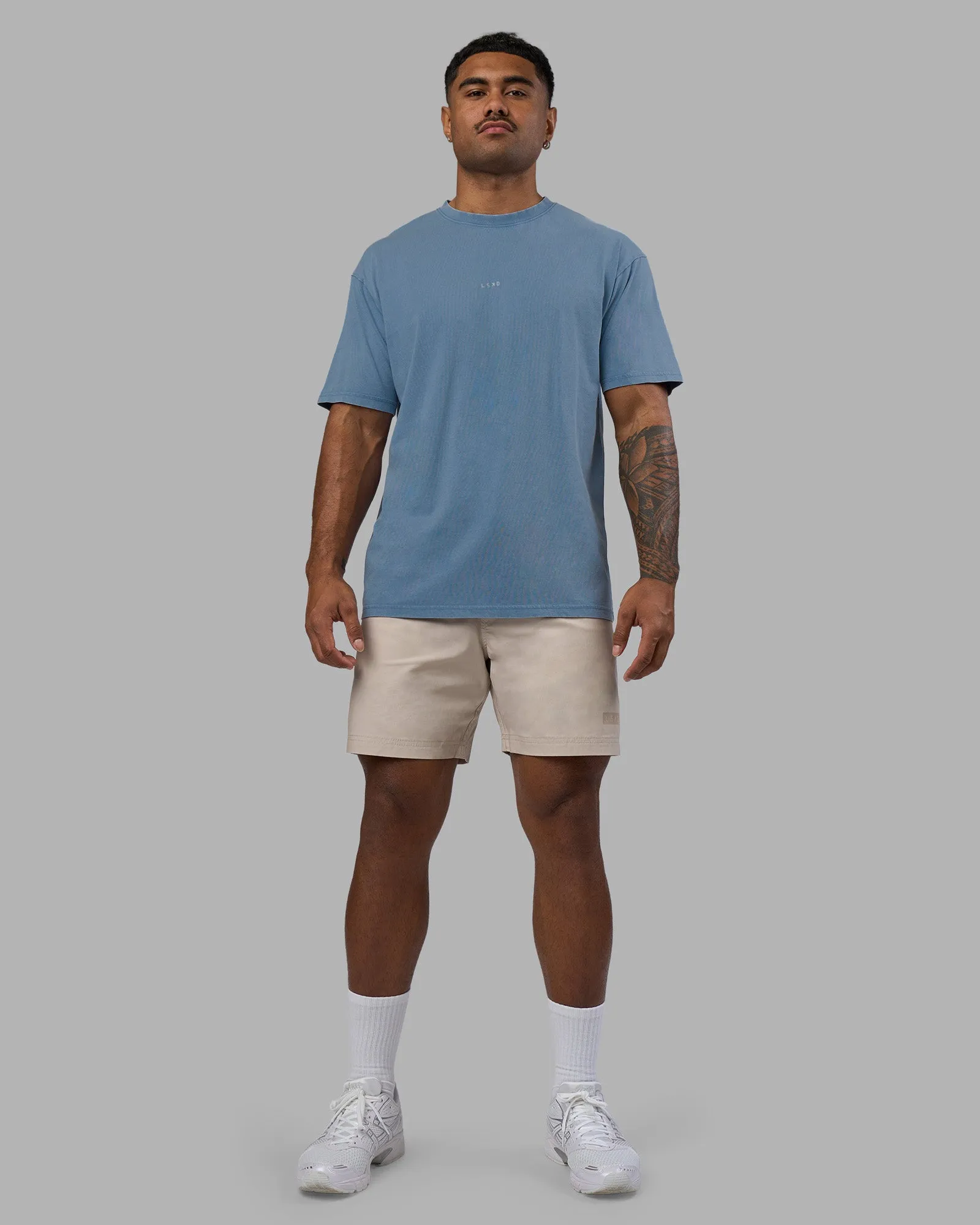 Base FLXCotton Tee Oversized - Elemental Blue Washed sold by LSKD product image thumbnail 4