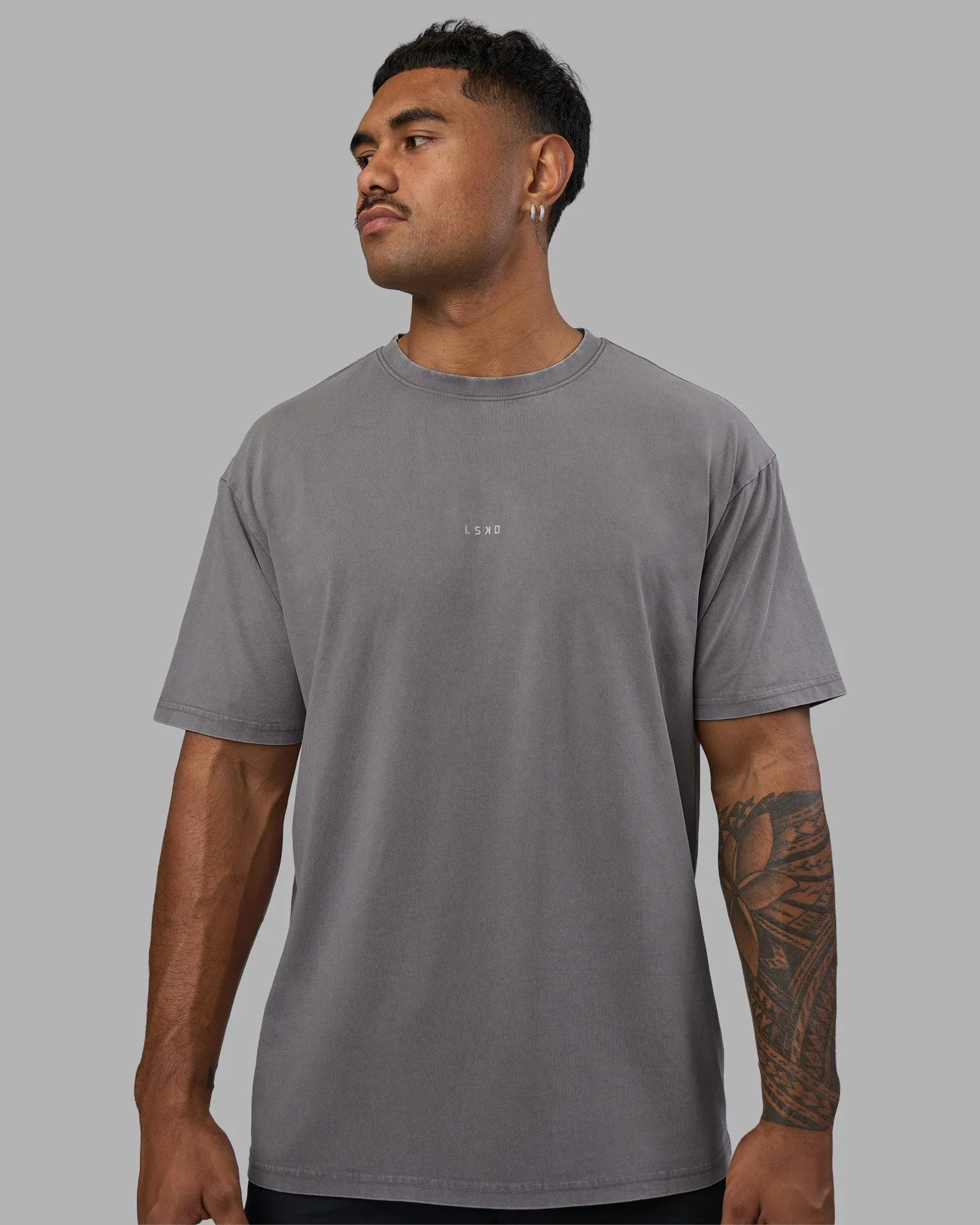 Base FLXCotton Tee Oversized - Storm Front Washed sold by LSKD product image thumbnail 3