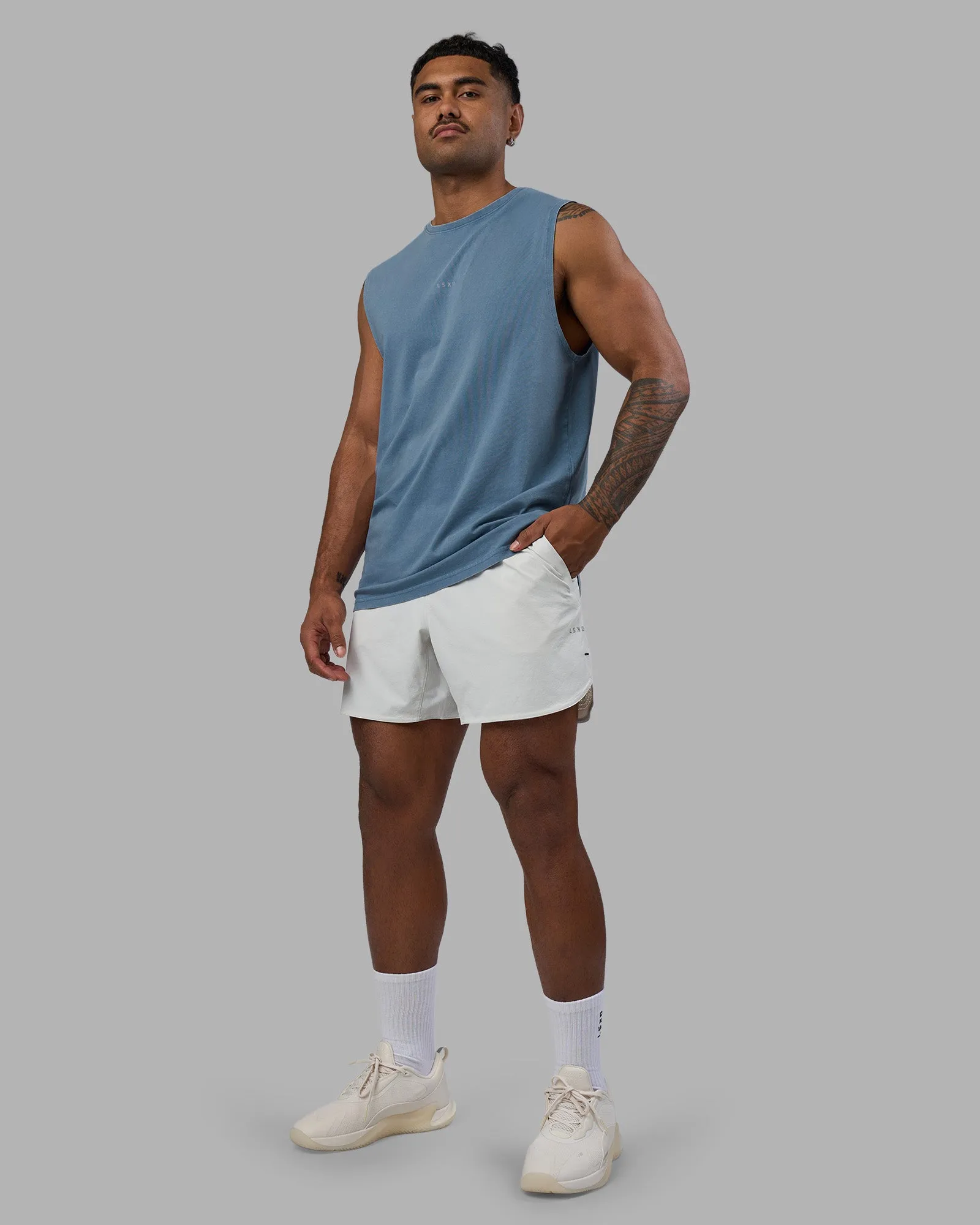 Base FLXCotton Tank - Elemental Blue Washed sold by LSKD