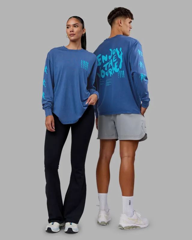 Inferno Journey FLXCotton Oversized Long Sleeve Tee - Midnight Blue-Blue Bird sold by LSKD
