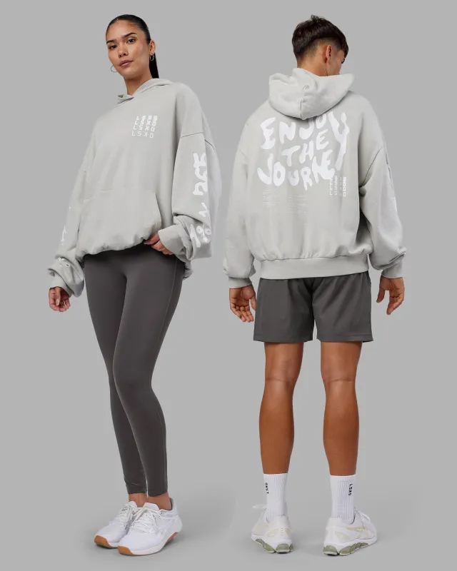 Journey Washed Unisex Oversize Hoodie - Digital Mist-White sold by LSKD