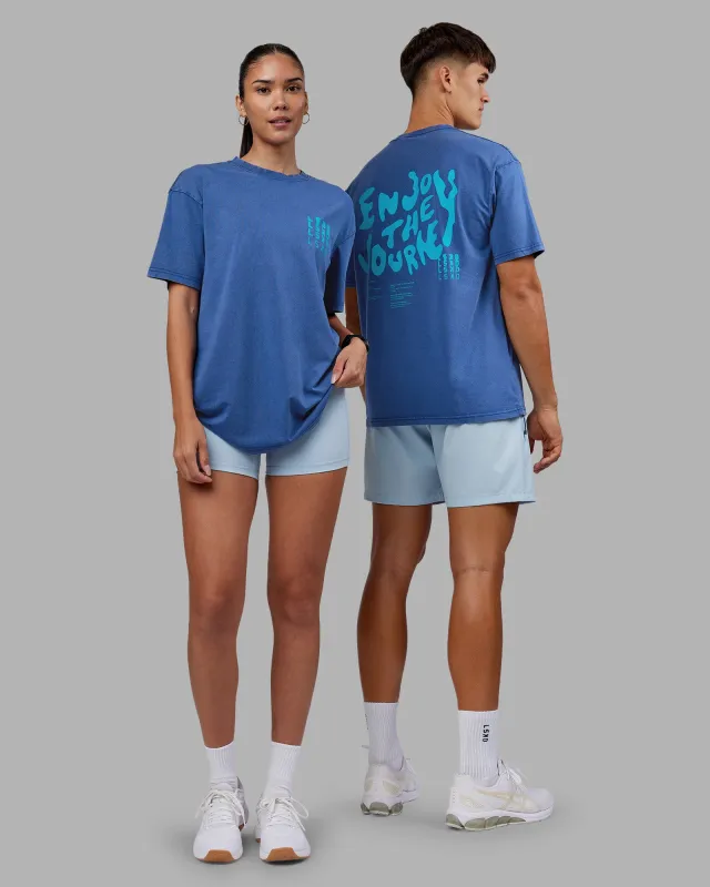 Inferno Journey FLXCotton Oversized Tee - Midnight Blue Washed-Blue sold by LSKD