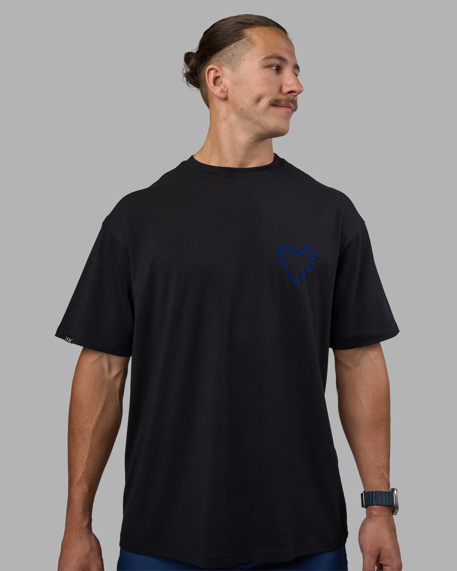 Love The Process FLXCotton Oversize Tee - Black-Midnight Blue sold by LSKD product image thumbnail 2
