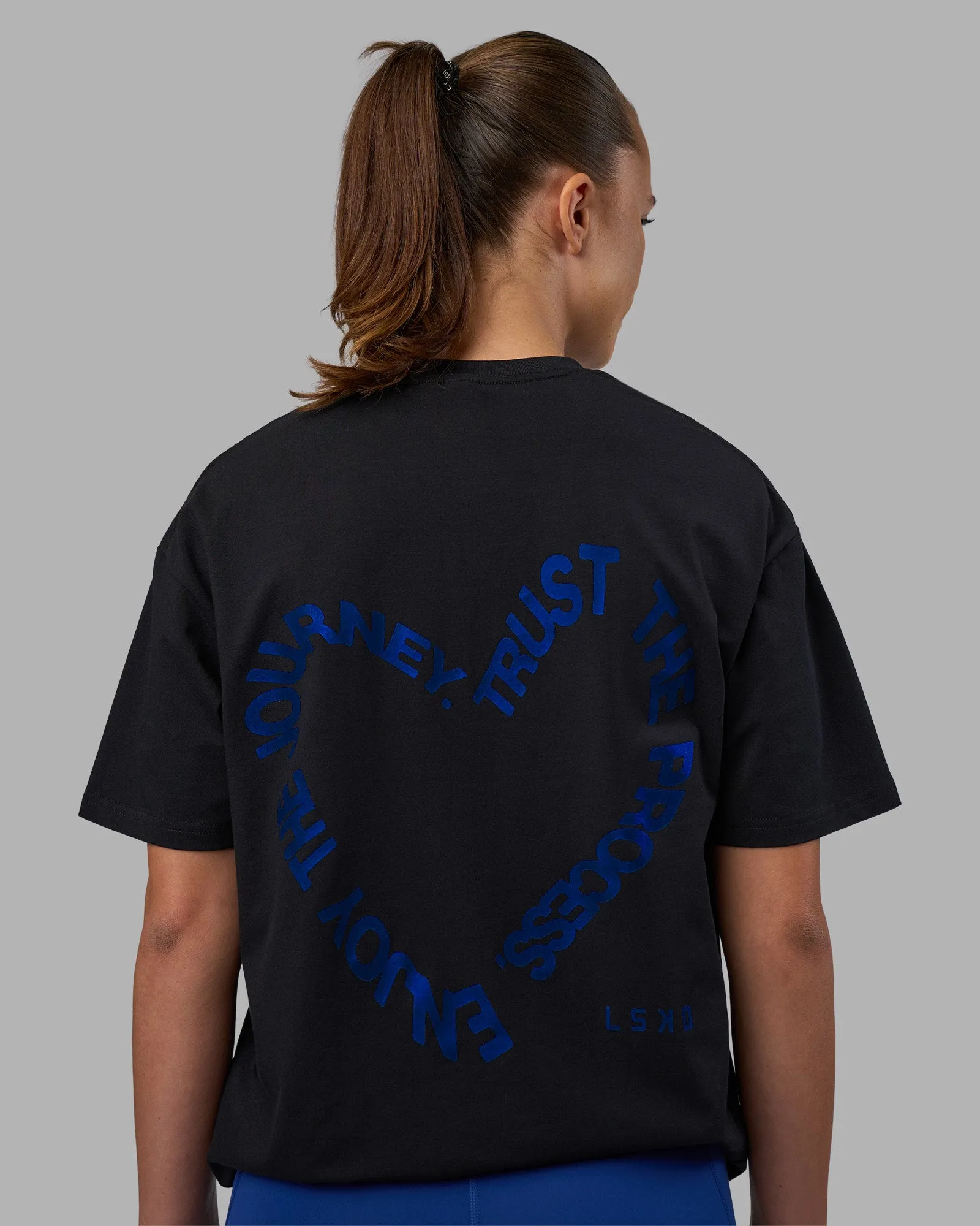 Love The Process FLXCotton Oversize Tee - Black-Midnight Blue sold by LSKD product image thumbnail 4
