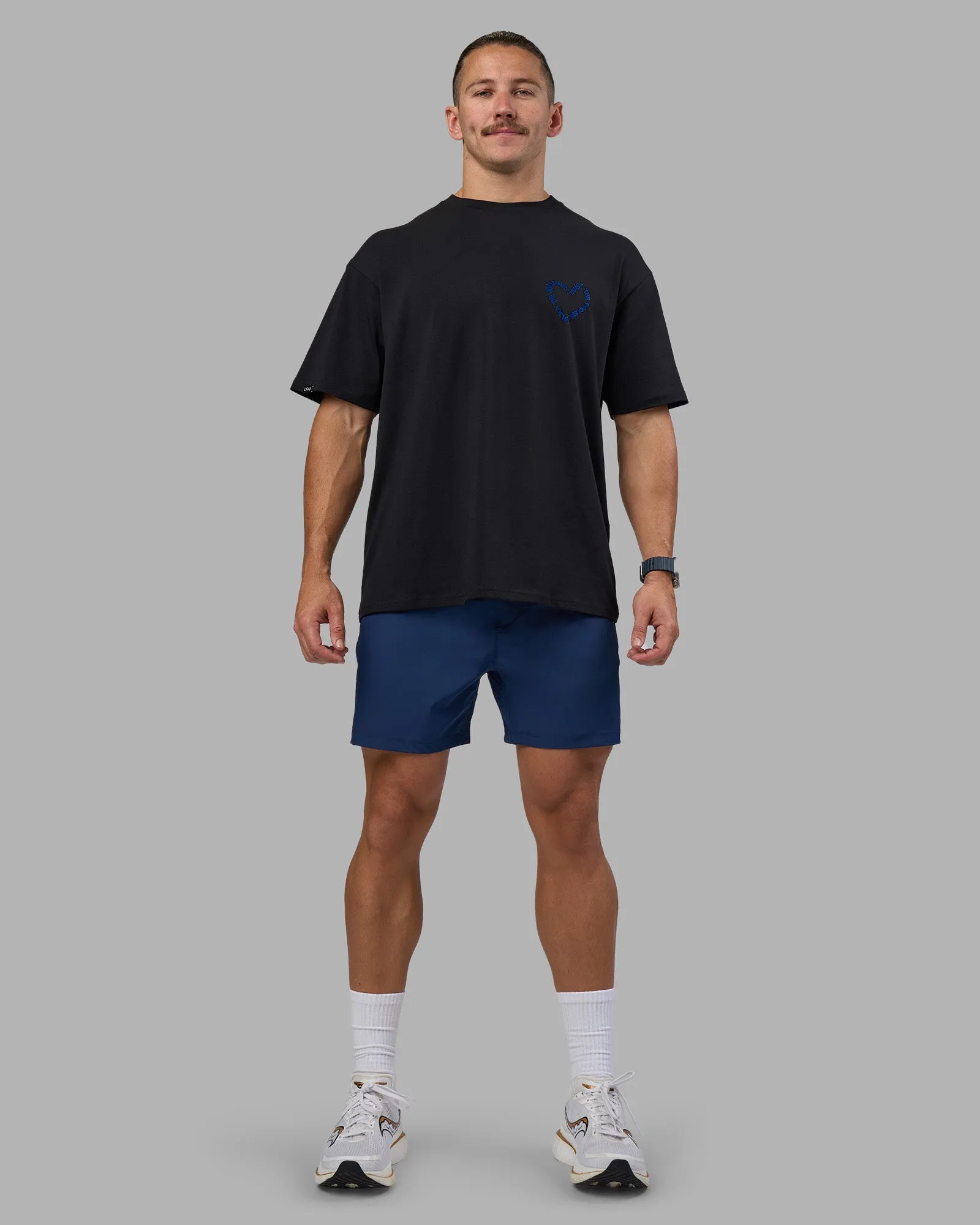 Love The Process FLXCotton Oversize Tee - Black-Midnight Blue sold by LSKD product image thumbnail 5