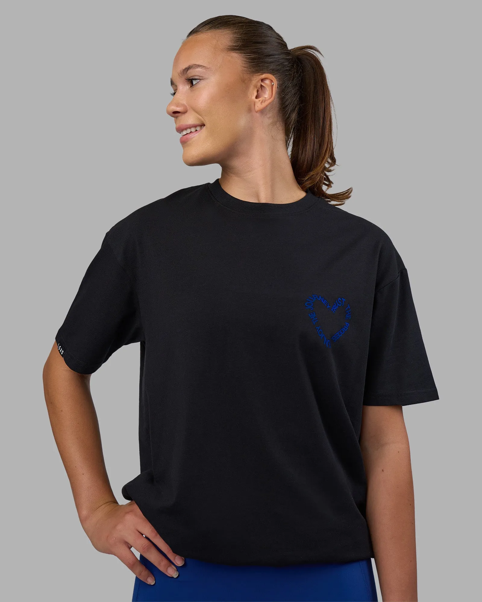Love The Process FLXCotton Oversize Tee - Black-Midnight Blue sold by LSKD product image thumbnail 3