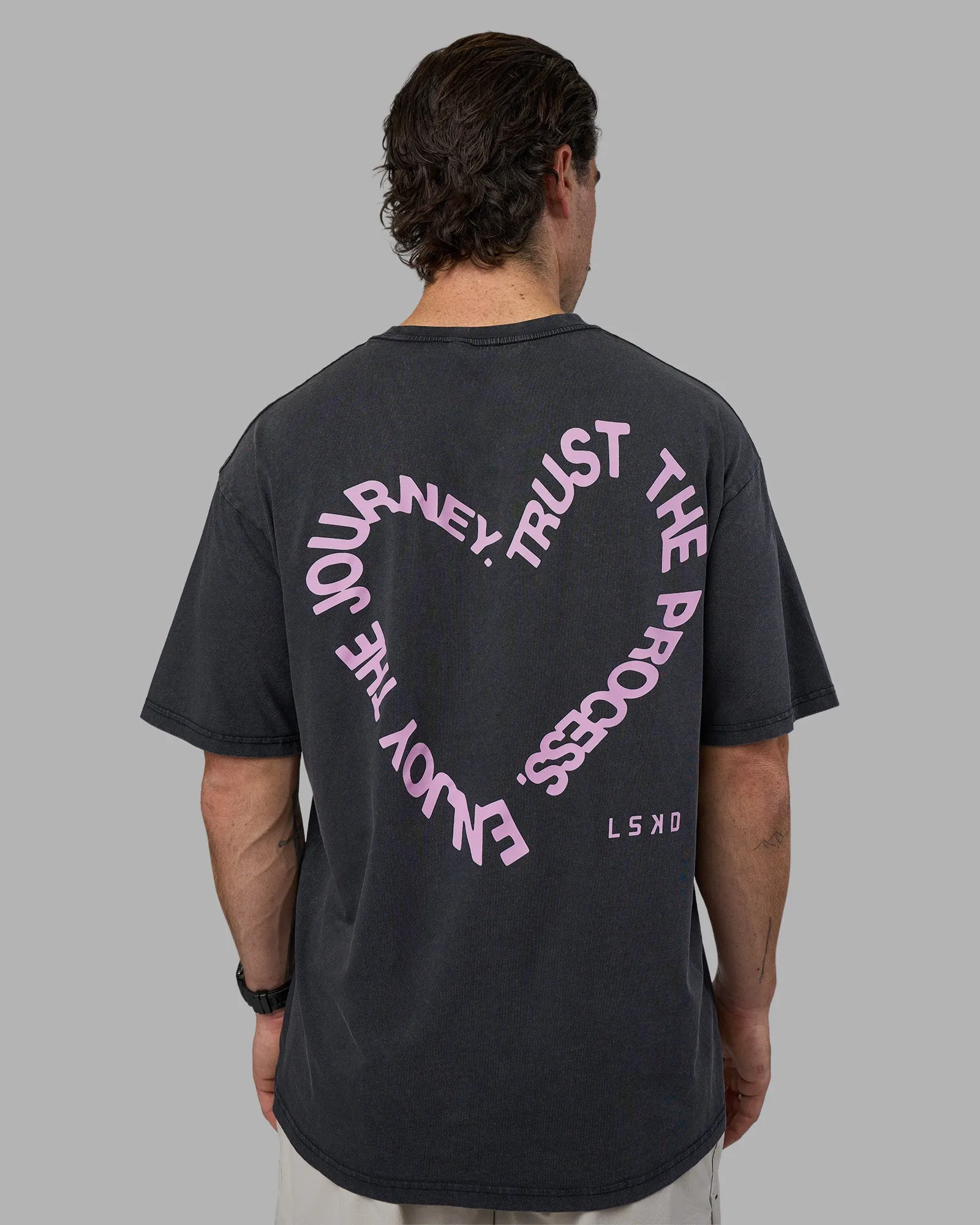 Love The Process FLXCotton Oversize Tee - Black Washed-Bubblegum sold by LSKD product image thumbnail 2