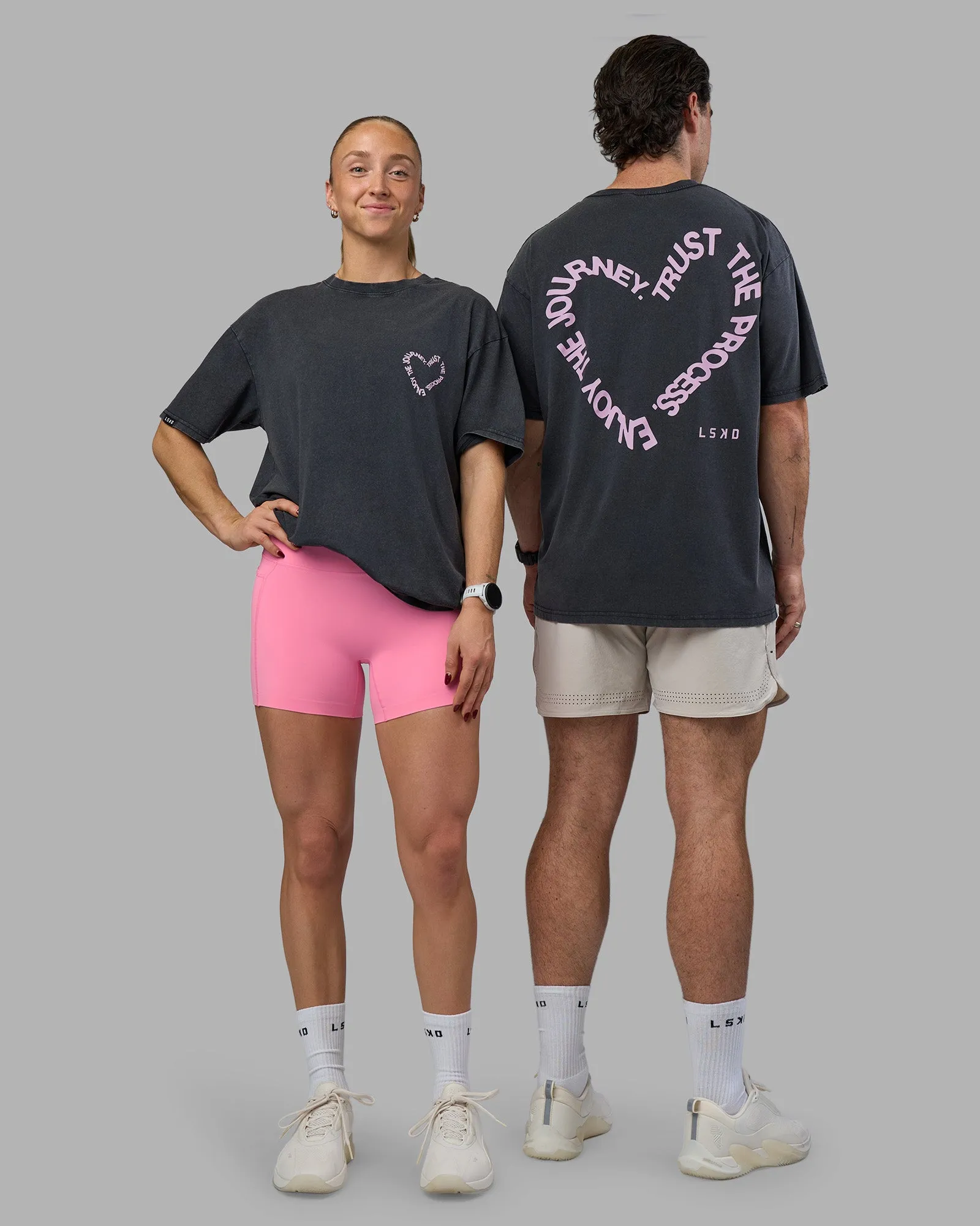 Love The Process FLXCotton Oversize Tee - Black Washed-Bubblegum sold by LSKD