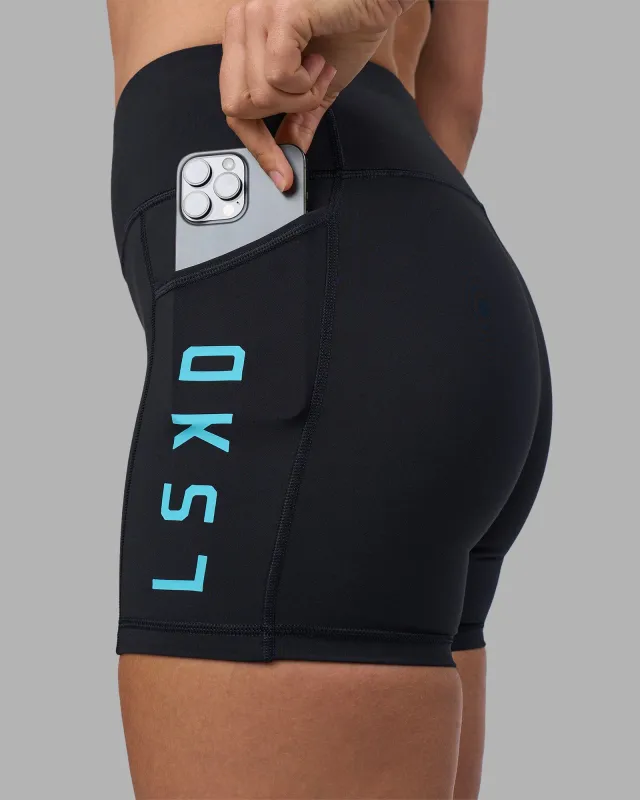 Rep Ultra High-Rise 4" Short Pockets - Black-Blue Atoll sold by LSKD