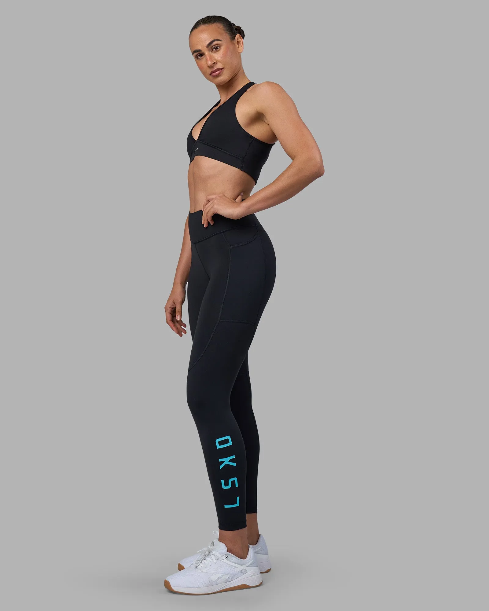 Rep Ultra High-Rise 7/8 Legging Pockets - Black-Blue Atoll sold by LSKD product image thumbnail 5