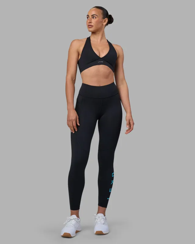 Rep Ultra High-Rise 7/8 Legging Pockets - Black-Blue Atoll sold by LSKD
