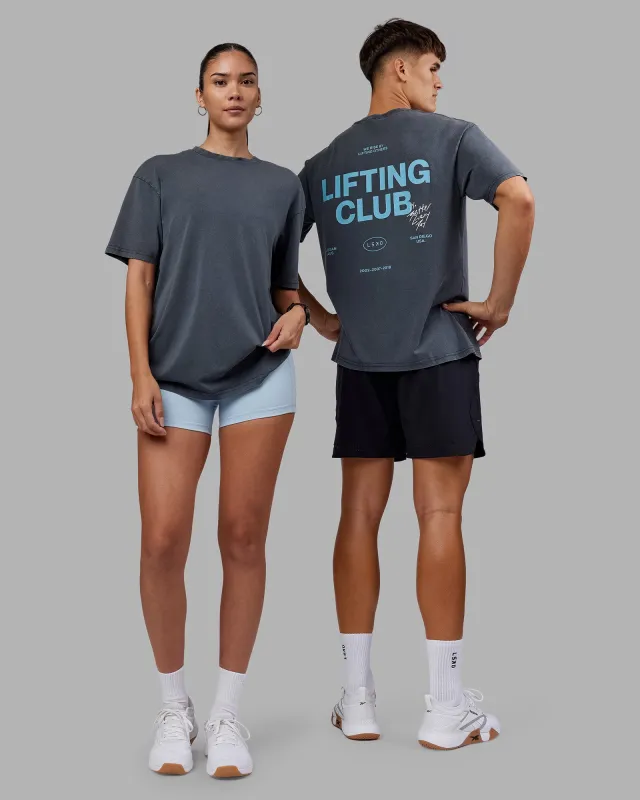 Lifting Club FLXCotton Tee Oversize - Dark Storm Washed-Blue sold by LSKD