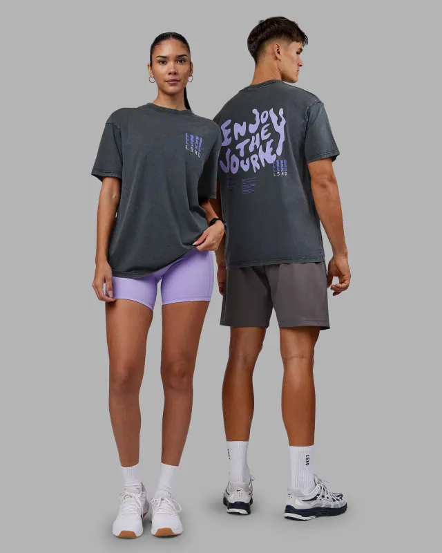 Inferno Journey FLXCotton Oversized Tee - Black Washed-Violet Ray sold by LSKD