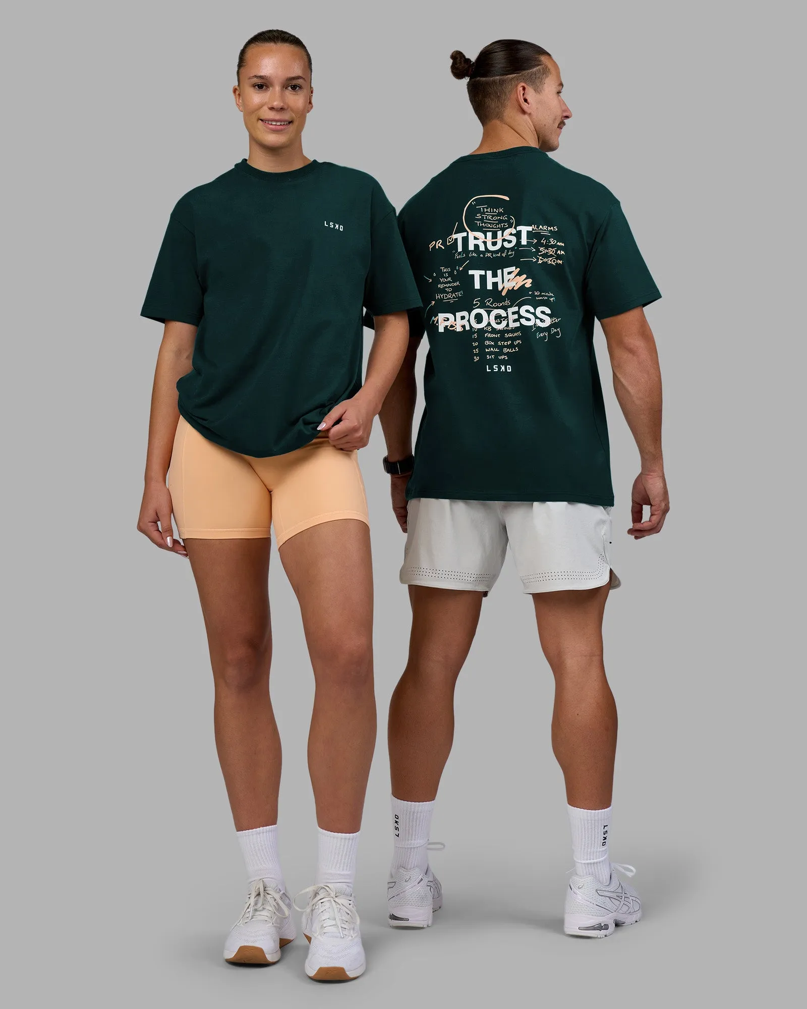 Think Strong Heavyweight FLXCotton Tee Oversize - Dark Moss-Off White sold by LSKD