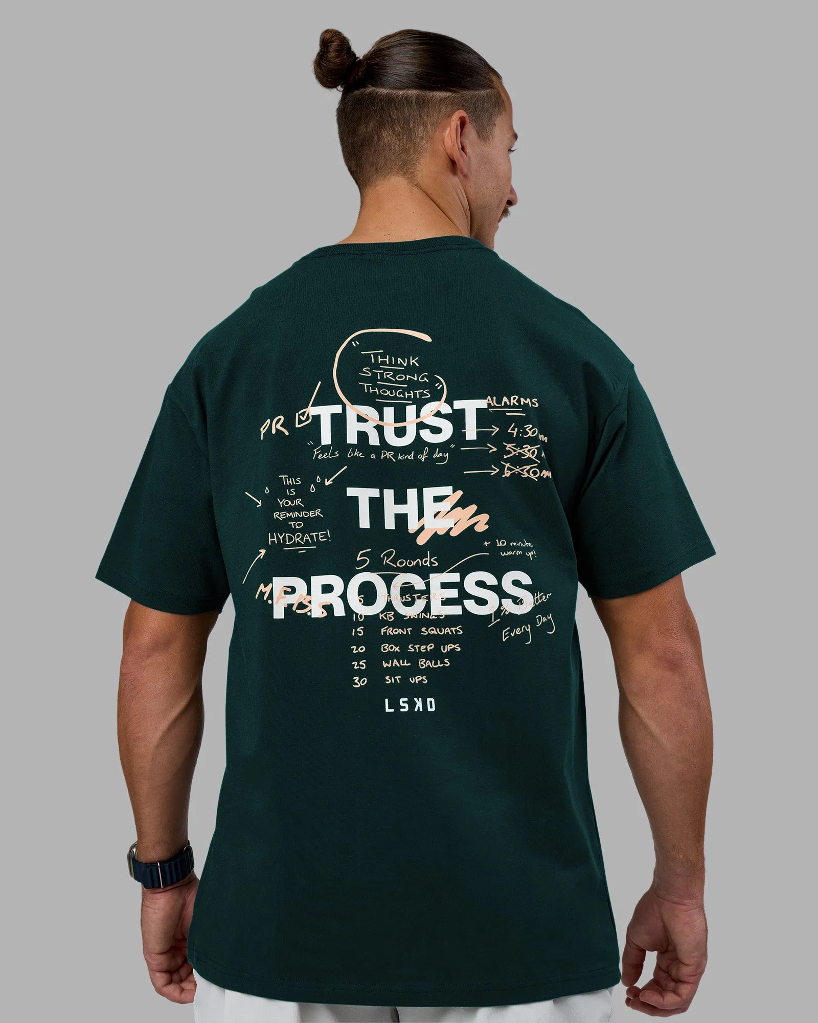 Think Strong Heavyweight FLXCotton Tee Oversize - Dark Moss-Off White sold by LSKD product image thumbnail 3