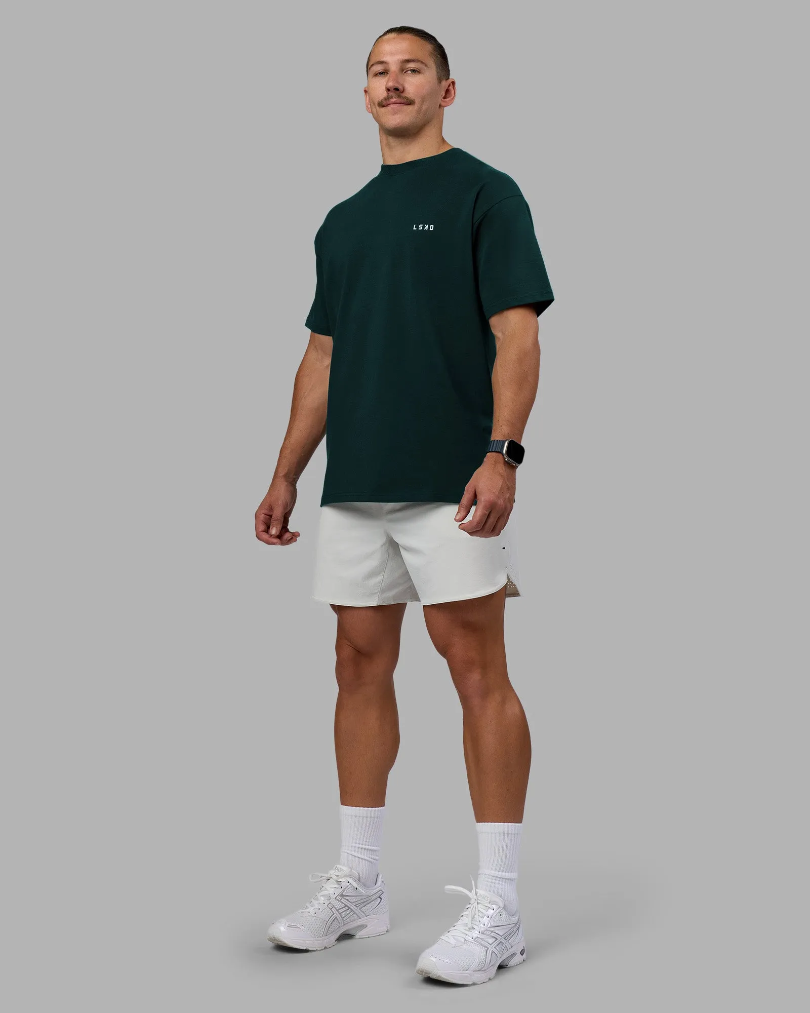 Think Strong Heavyweight FLXCotton Tee Oversize - Dark Moss-Off White sold by LSKD product image thumbnail 5