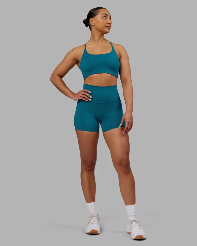 Elixir Ultra High-Rise 4" Short - Blue Coral sold by LSKD