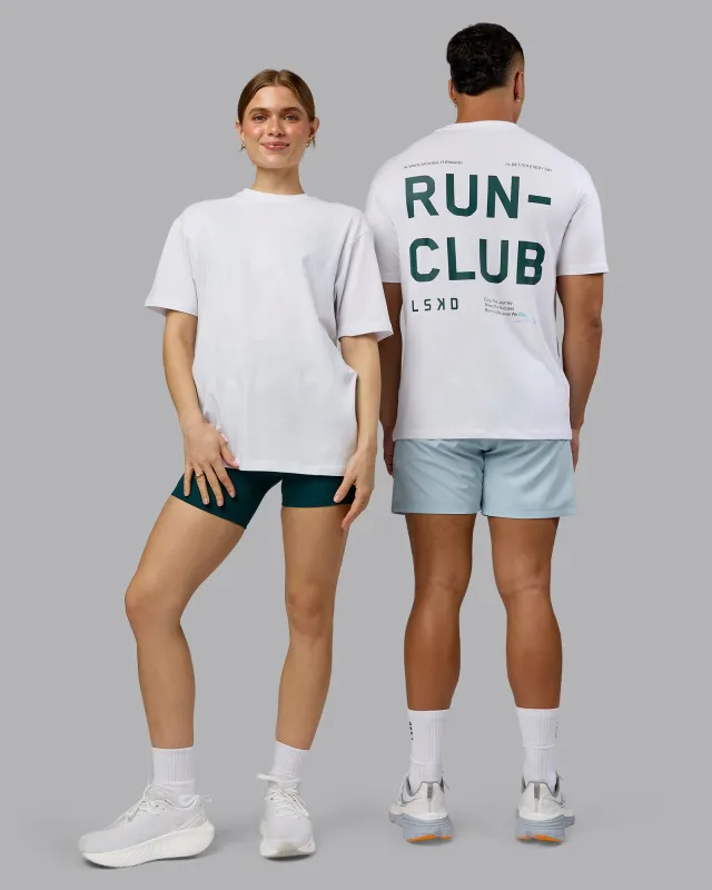 Love The Run FLXCotton Tee Oversize - White-Dark Moss sold by LSKD