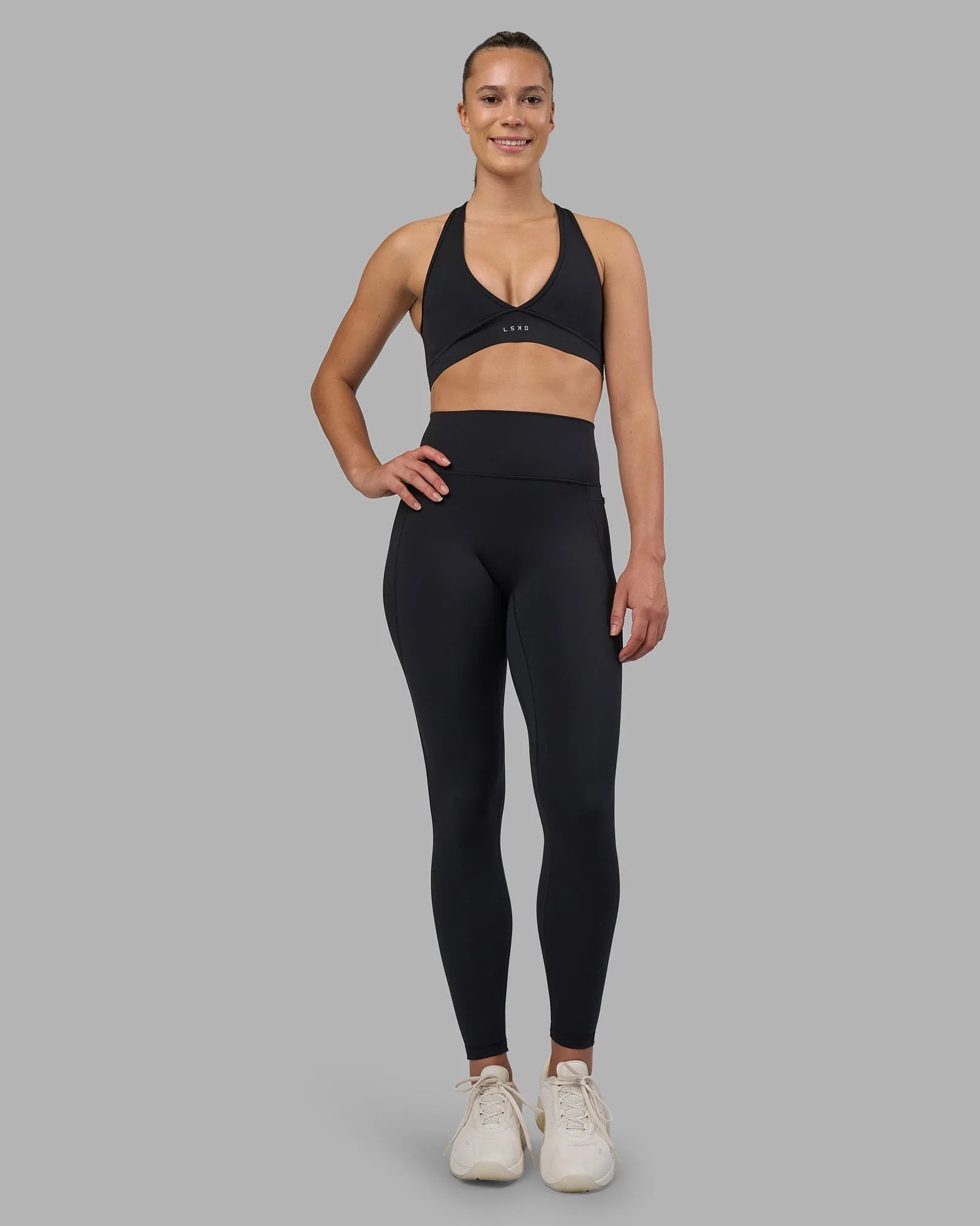 Fusion V-Contour Ultra High-Rise Full Length Legging Pockets - Black sold by LSKD product image thumbnail 3