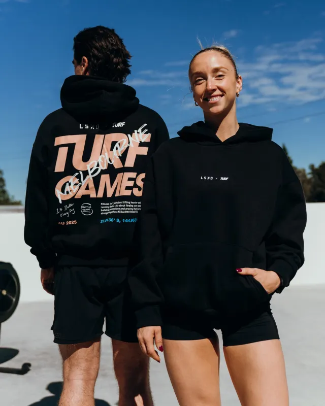 Turf Games Melbourne Event Oversized Hoodie - Black sold by LSKD
