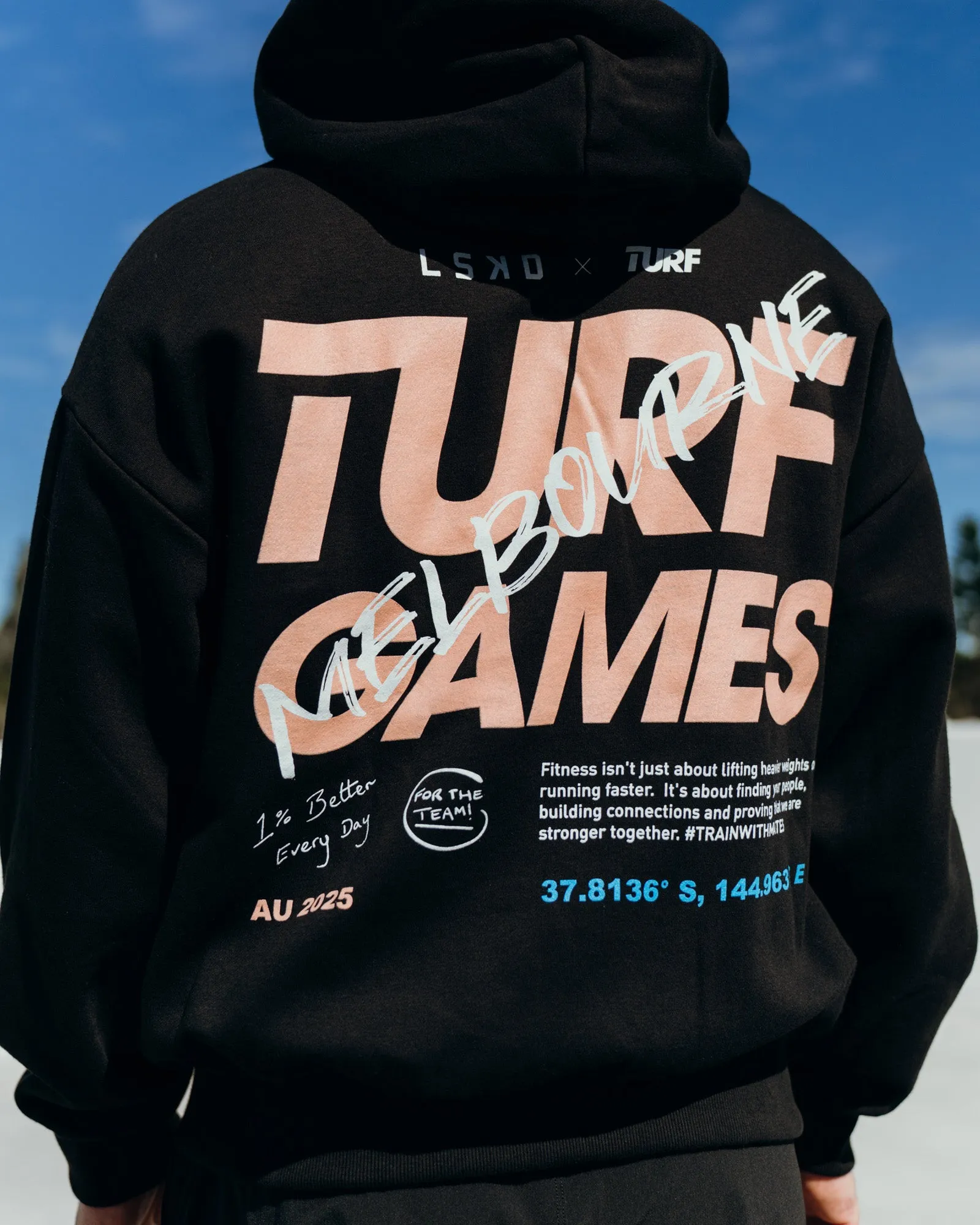 Turf Games Melbourne Event Oversized Hoodie - Black sold by LSKD product image thumbnail 2