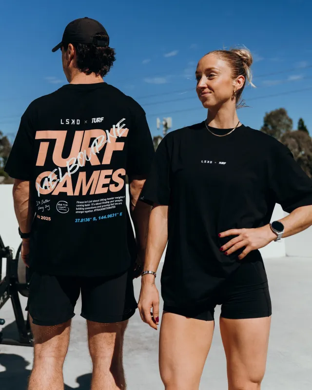 Turf Games Melbourne FLXCotton Oversize Tee - Black sold by LSKD