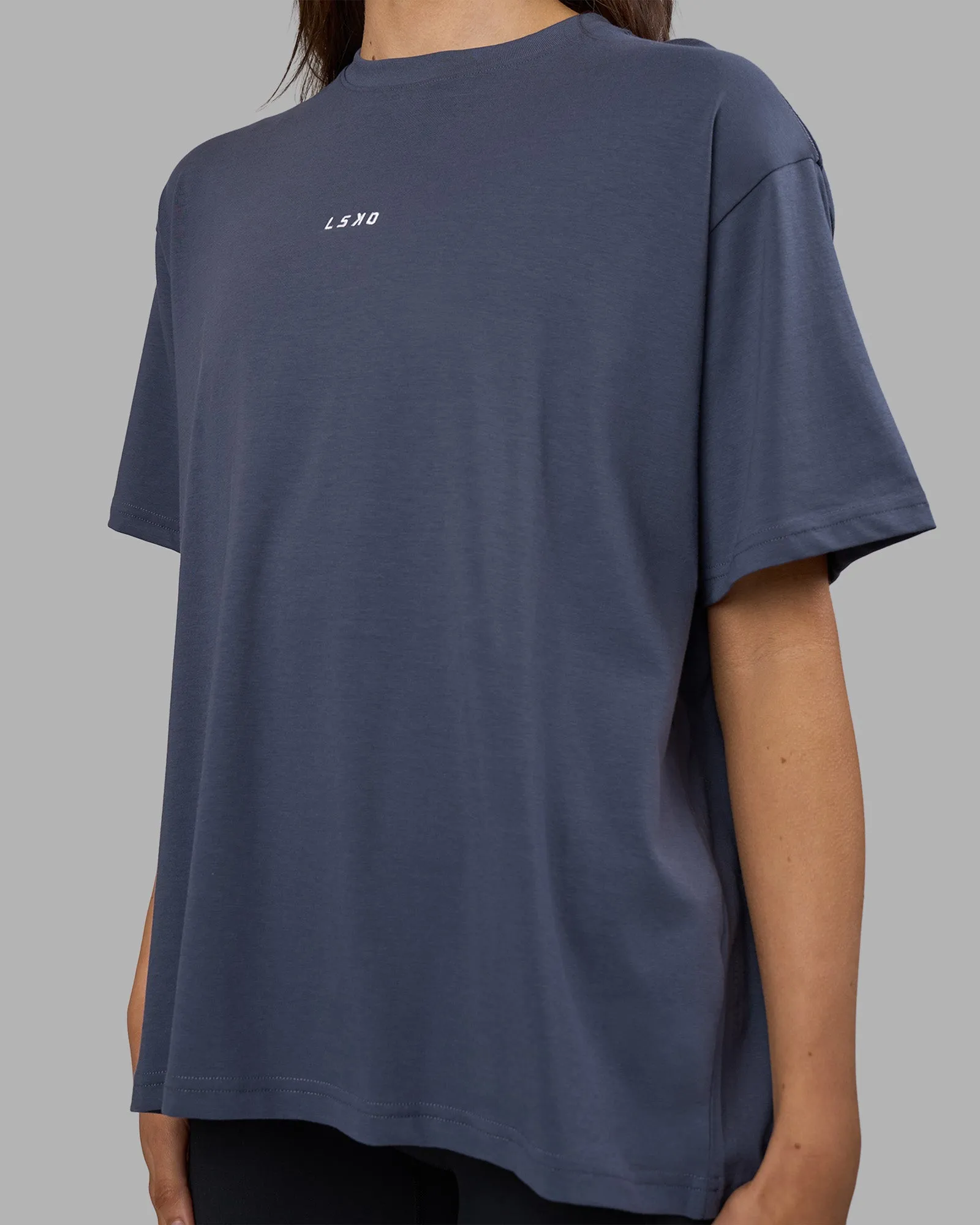 Go-To FLXCotton Oversized Tee - Night Shadow-White sold by LSKD product image thumbnail 3