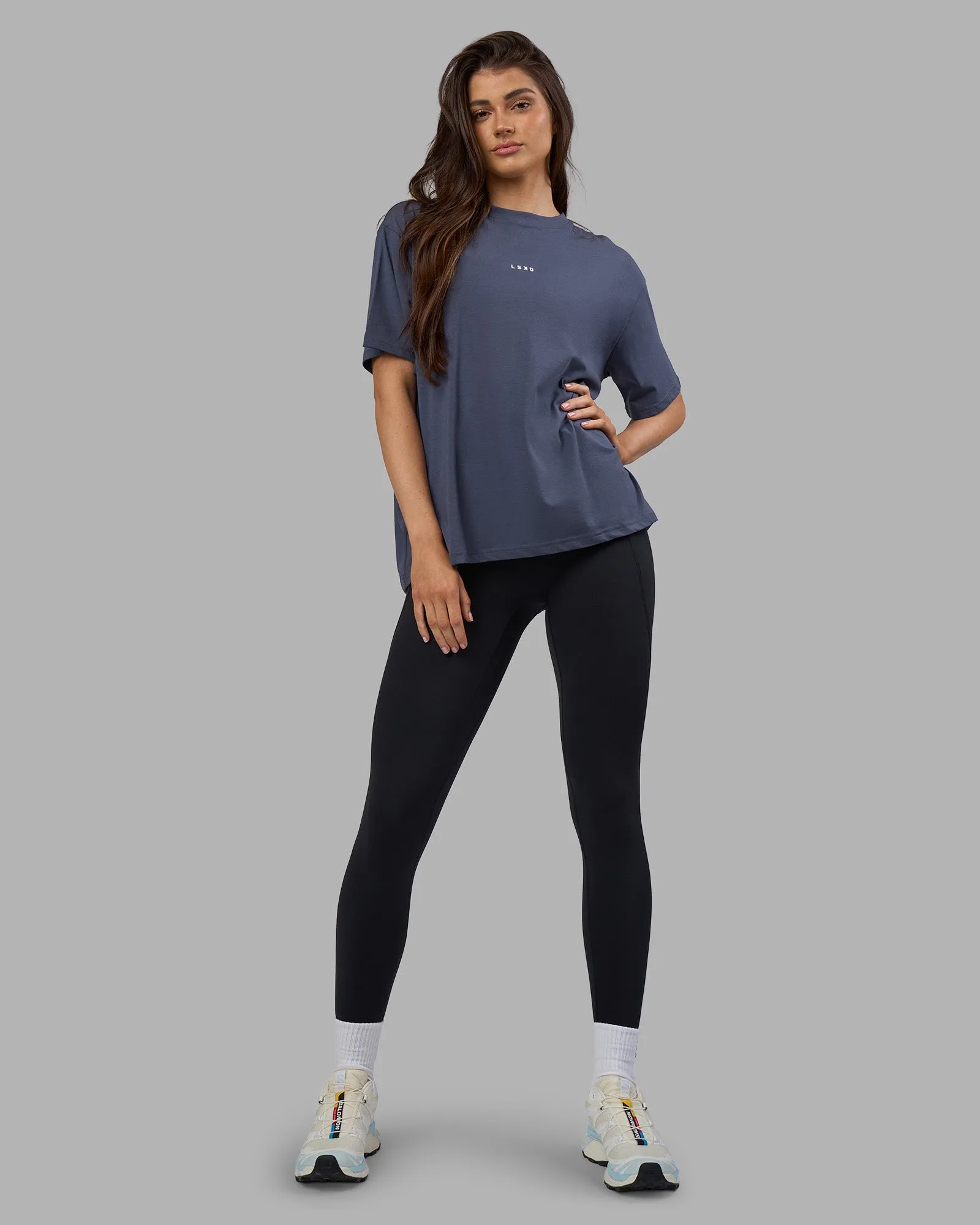 Go-To FLXCotton Oversized Tee - Night Shadow-White sold by LSKD product image thumbnail 2