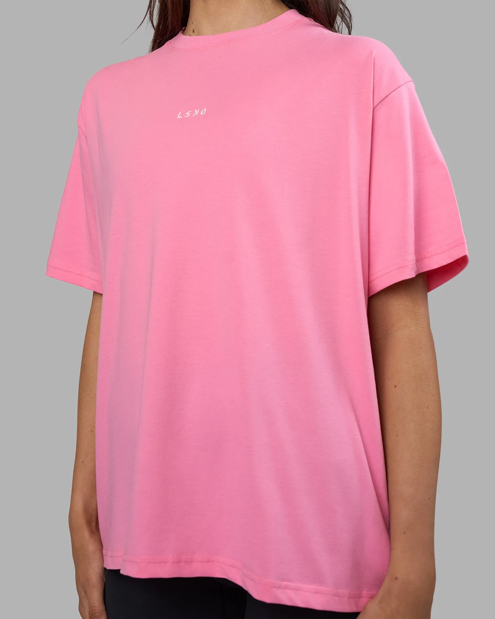 Go-To FLXCotton Oversized Tee - Candy Pink-White sold by LSKD product image thumbnail 3