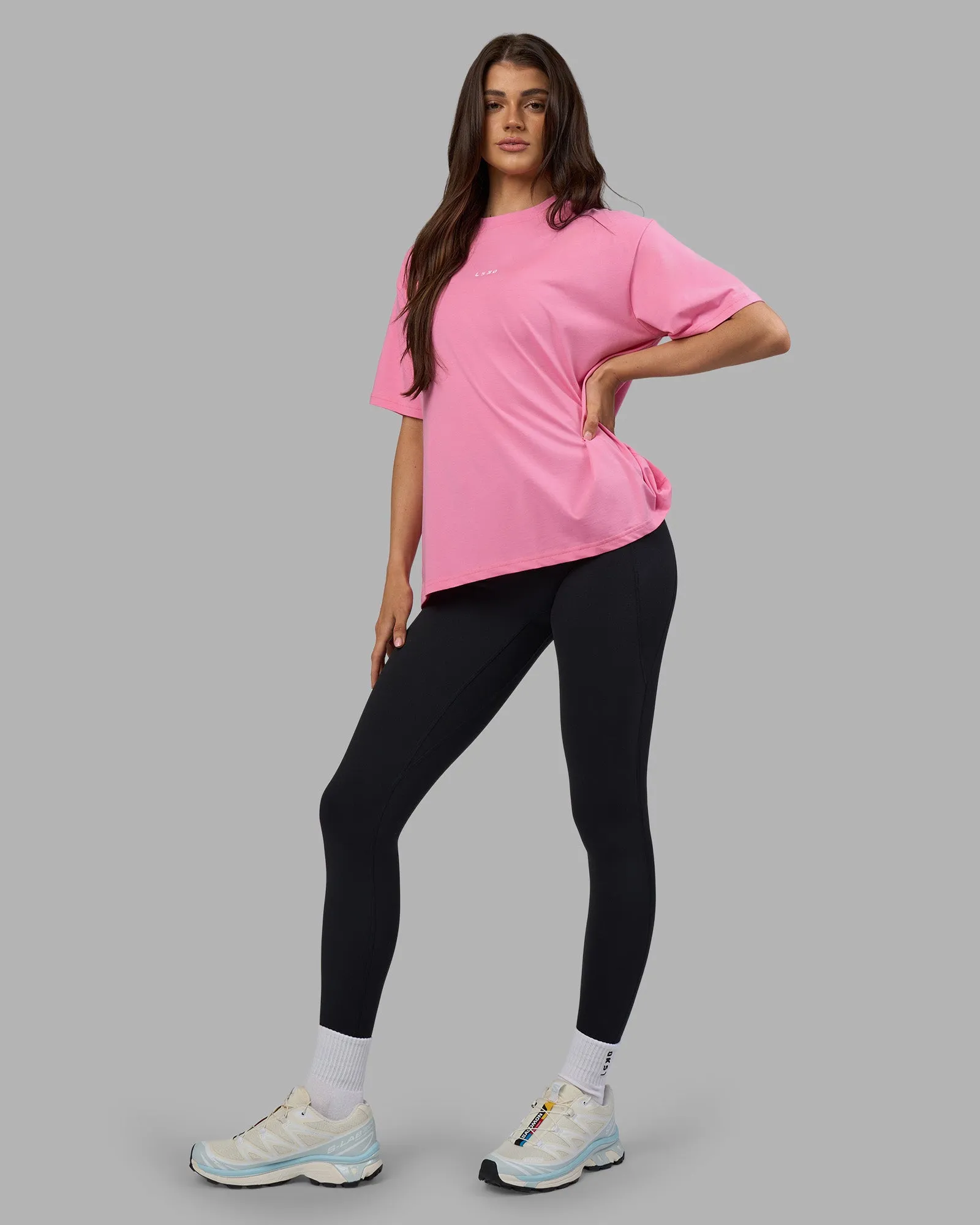 Go-To FLXCotton Oversized Tee - Candy Pink-White sold by LSKD product image thumbnail 4