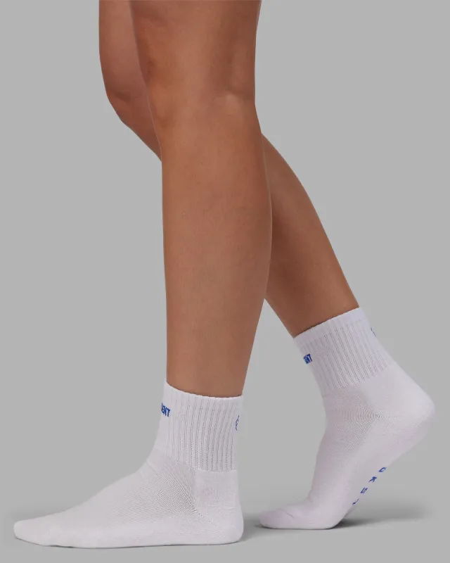 Abs Be Present Quarter Socks - White-Power Cobalt sold by LSKD